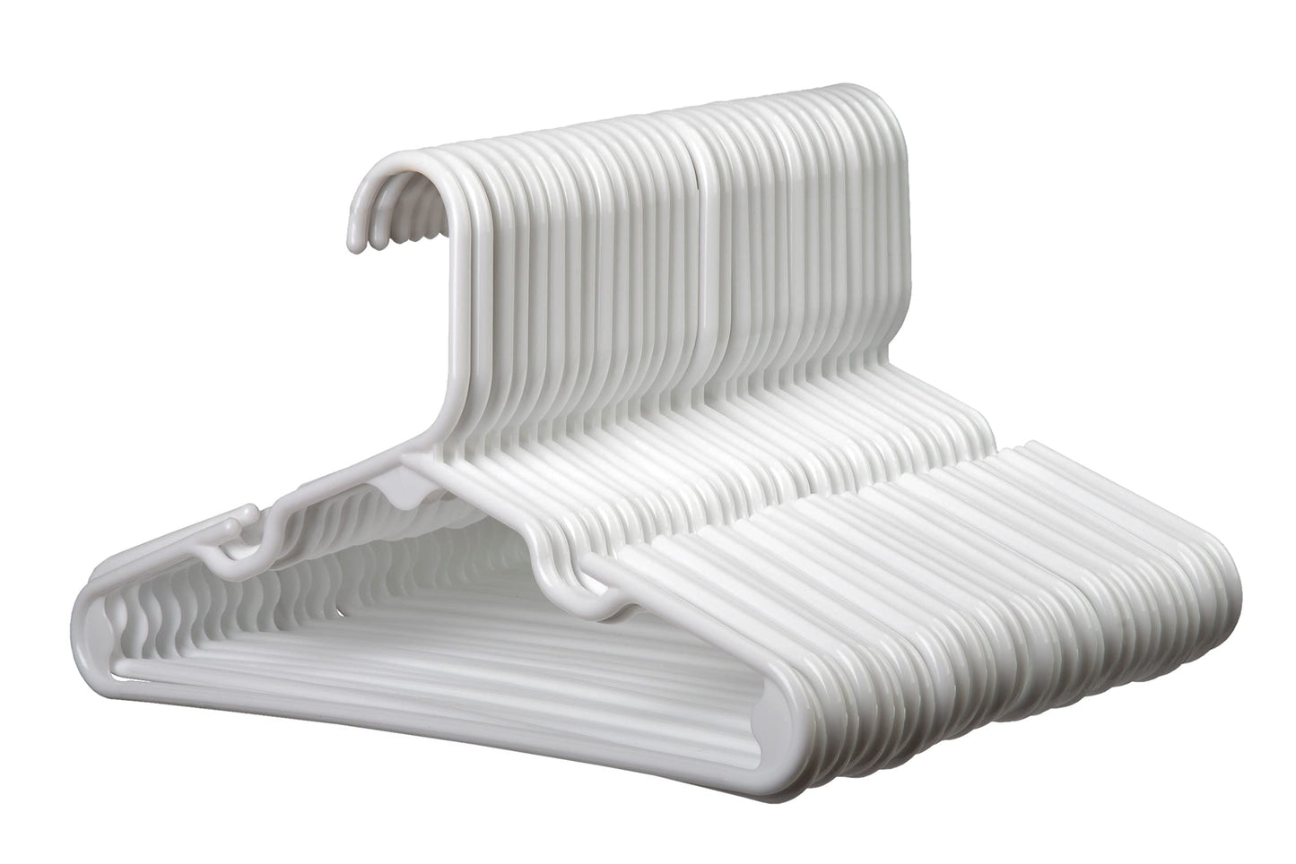 1InTheHome - Juego de 30 perchas blancas para bebés, niños pequeños, niños (paquete de 30)