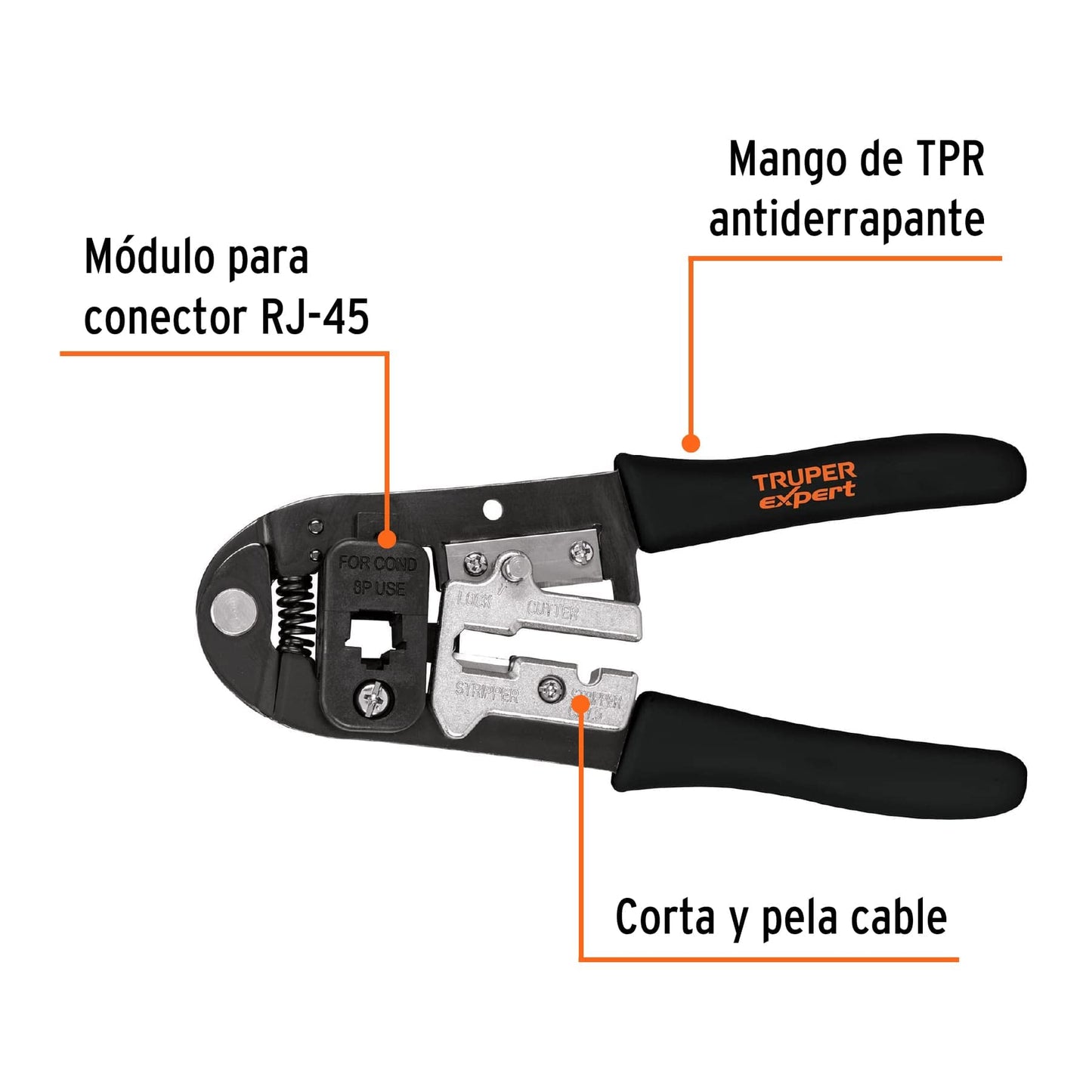 Pinza Ponchadora Truper RJ-45 Módulos Intercambiables