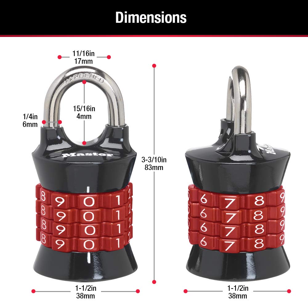 Candado de Combinación Master Lock Multicolor Diferentes Opciones