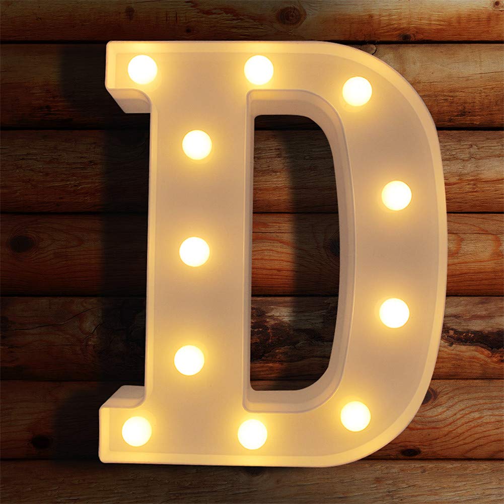 Letras Iluminadas con Luces LED VITI D para Decoración de Pared y Bodas