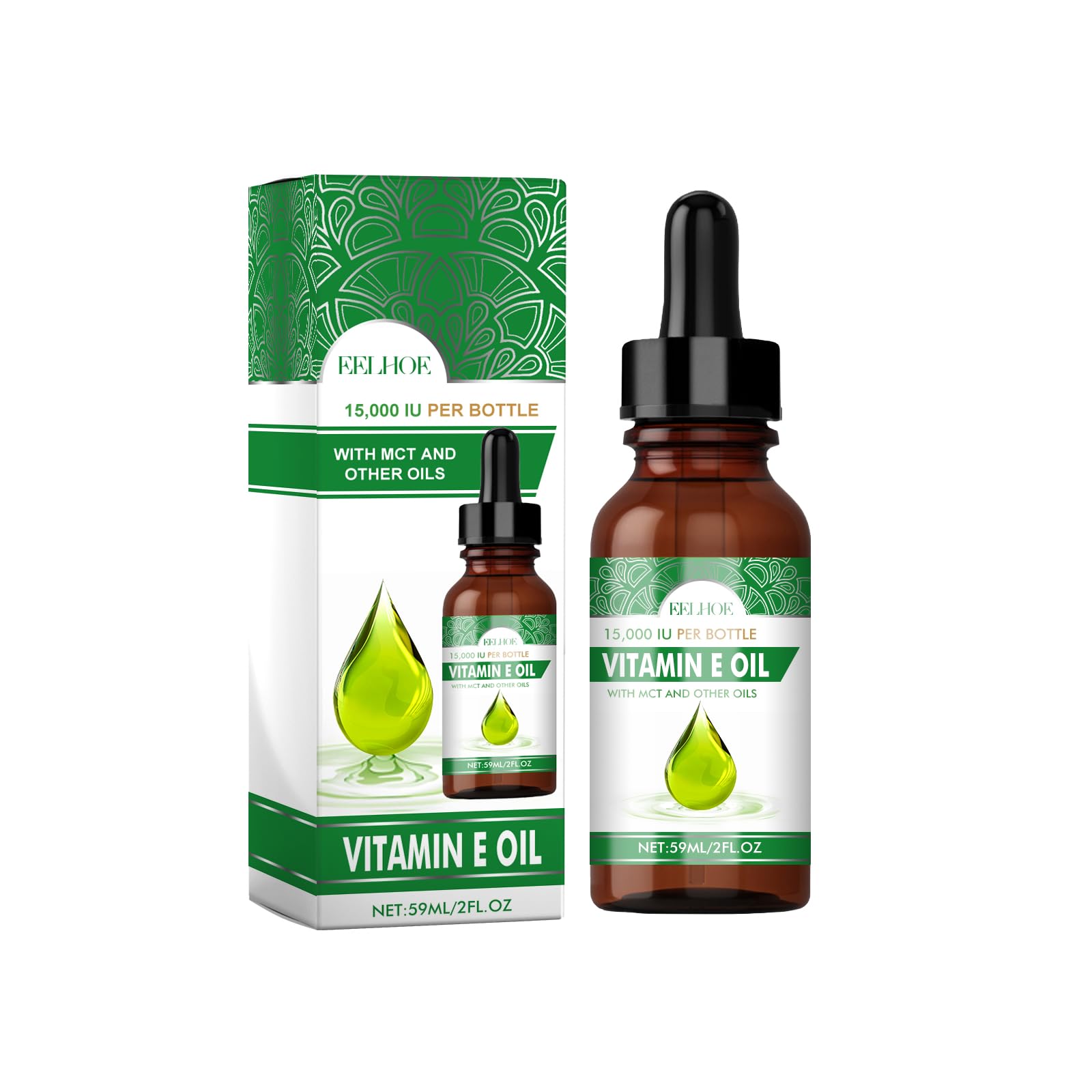 Genérico Aceite de Vitamina E de 59 ml para Cicatrices en la Piel, Cuerpo, Rostro, Cabello, Cuidado de Las uñas, fórmula Pura y Natural Que Ayuda a nutrir la Piel