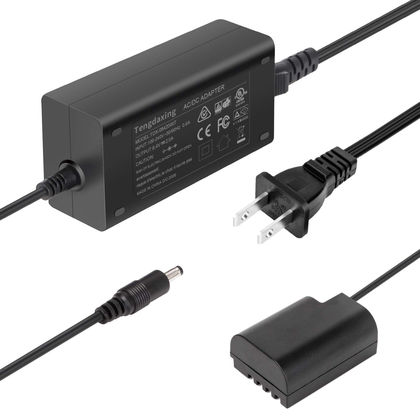 Tengdaxing DMW-AC10 DMW-AC8 DMW-DCC12 Kit adaptador de corriente de batería simulada con cable BLF-19 Batería para cámaras Panasonic Lumix DMC-GH3 GH3H GH3A GH4 GH4K GH4H DC-GH5 GH5S GH5M G9 G9L G9K