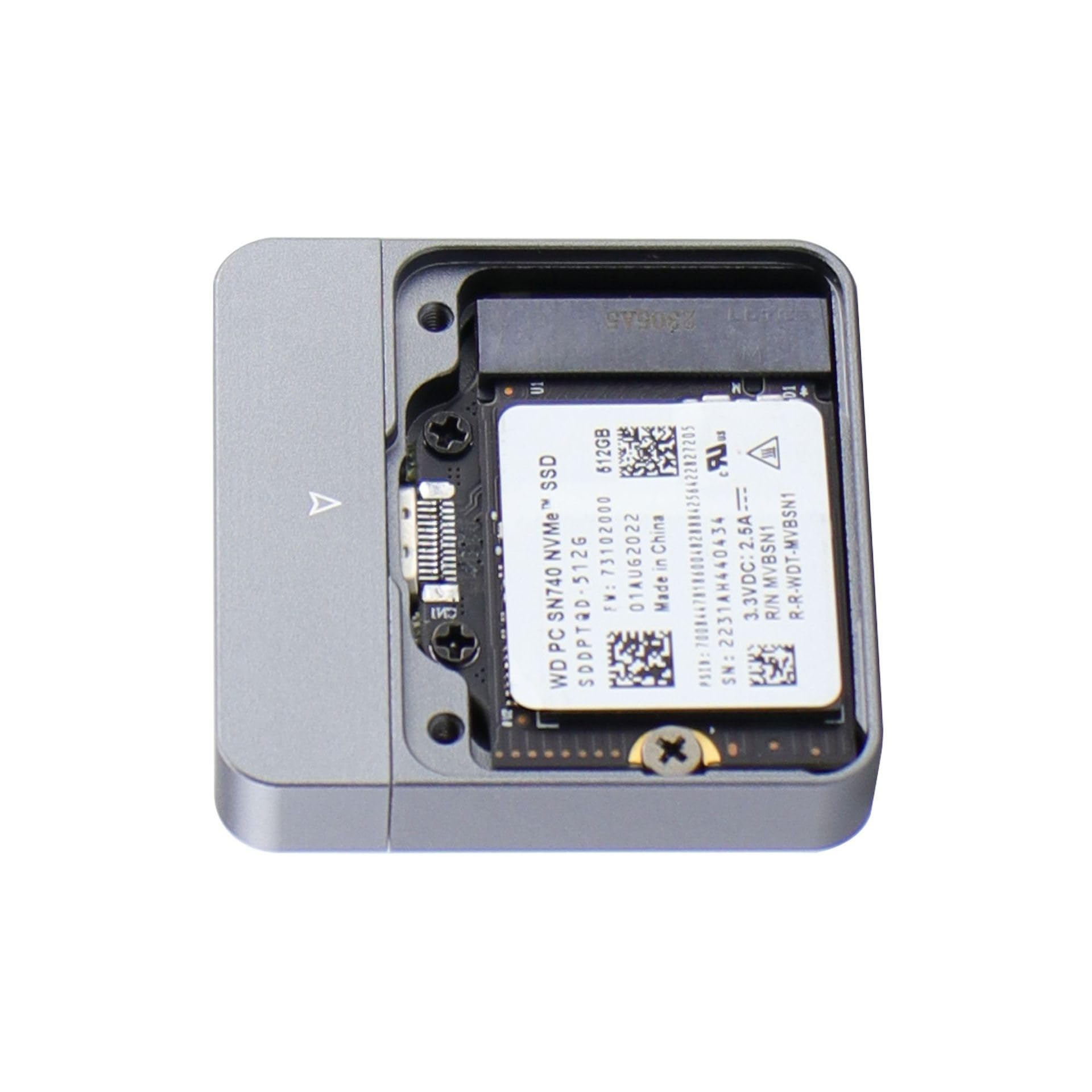 Caralin NVMe 2230 - Caja de almacenamiento SSD Adaptador USB C de 10 Gbps, transferencia rápida de datos compatible con PCIe SSD no necesita driver, aproximadamente 4 x 4 x 0,8 cm, como muestra la