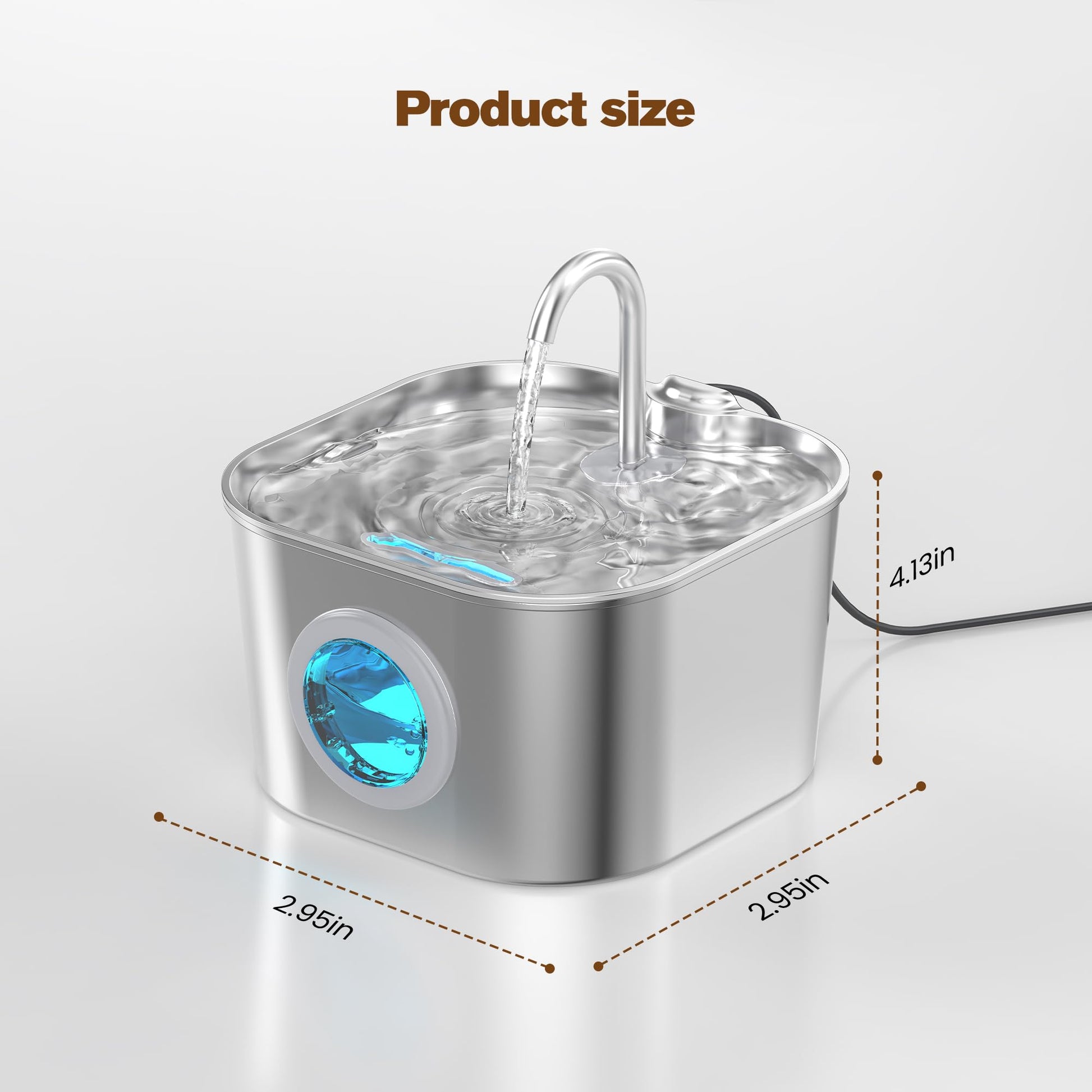 Fuente de agua para gatos de acero inoxidable: fuentes de mascotas para gatos o perros cuencos automáticos para beber dispensador de agua de animales pequeños, botella de agua de metal para mascotas,