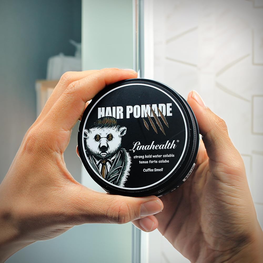 Linahealth Pomade Wax Pack 2, Cera Pomada Base Agua Aroma Café Acabado Semi Mate para peinar y fijar el Cabello Base Agua 120g / 5 Oz esta cera es util para modelar tu pelo, Fijacion media