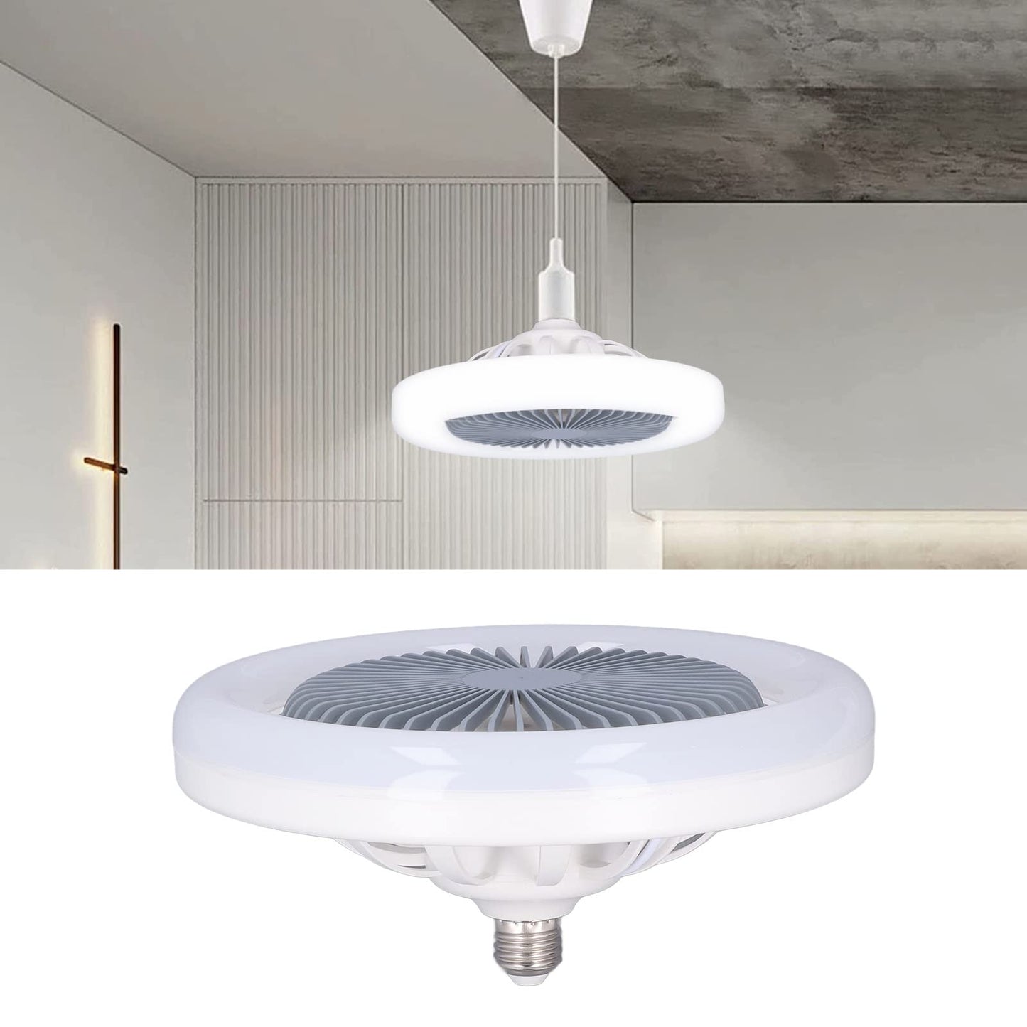 Ventilador de Techo LED E27 30W Perfil Bajo Silencioso para Dormitorio de Niños