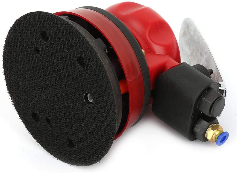 High Eagle Disco de lijadora orbital húmedo neumático de 5 pulgadas, portátil, práctico kit de pulidora de palma de aire con tubo de agua de junta de entrada