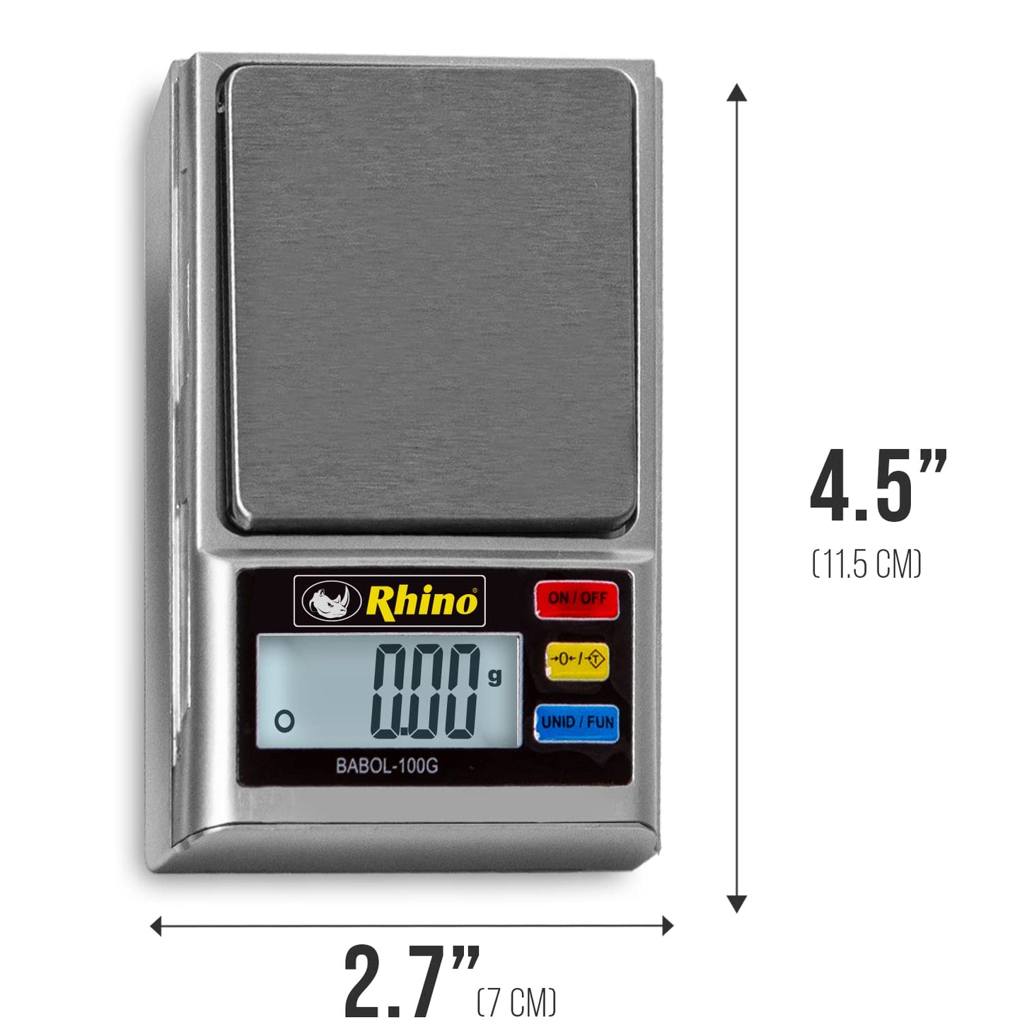 Báscula de Precisión RHINO Acero Inoxidable con Función de Conteo de Piezas y Diseño Compacto