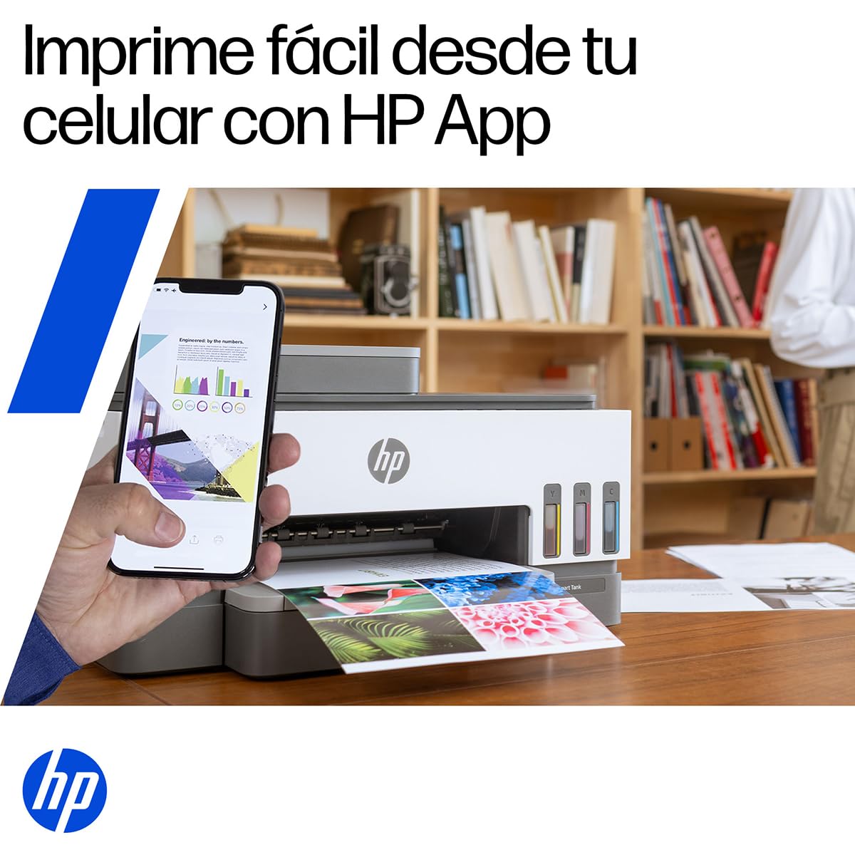 HP Impresora Multifuncional Smart Tank 750, Tinta Continua, Color, Wi-Fi, USB, Bluetooth, Dúplex (Doble Cara) & ADF Alimentador Automático, Impresión, escaneo, copiado (6UU47A)