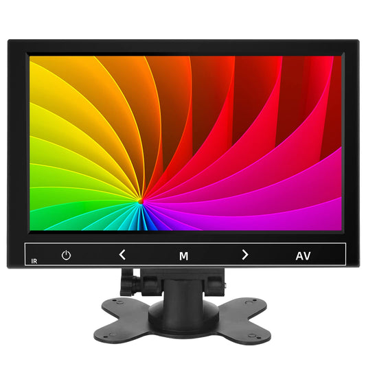 AISHICHEN Monitor de seguridad de 7 pulgadas, resolución de 1024 x 600 pulgadas, pequeño monitor HDMI con control remoto, altavoces integrados, pequeño monitor portátil con entrada USB HDMI VGA AV BNC para CCTV (7 pulgadas 1024x600P)