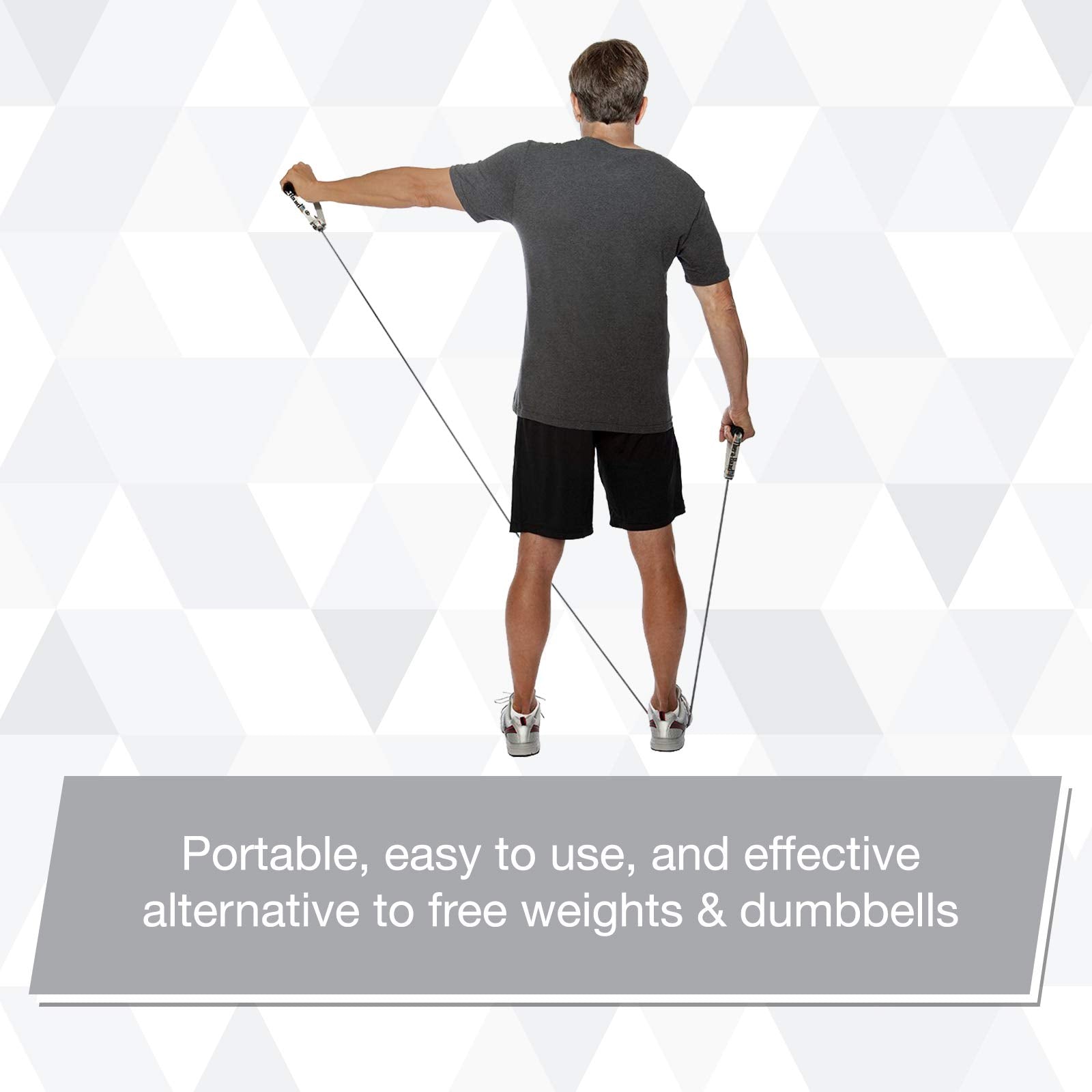 Tubos de Resistencia THERABAND Plata súper Pesado con Asas y Anclaje para Terapia Física y Pilates