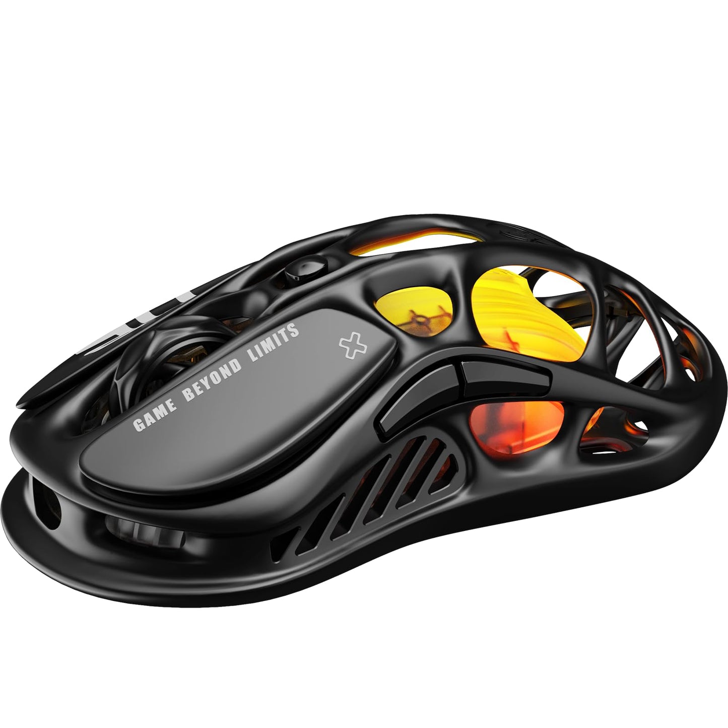 GravaStar Mercury M2 Gaming Mouse - Ratón para Juegos de computadora MMO con Sensor óptico de 26,000 dpi - Diseño Hueco liviano de 78 g - 5 Botones programables - 5 Modos RGB - Negro sigiloso