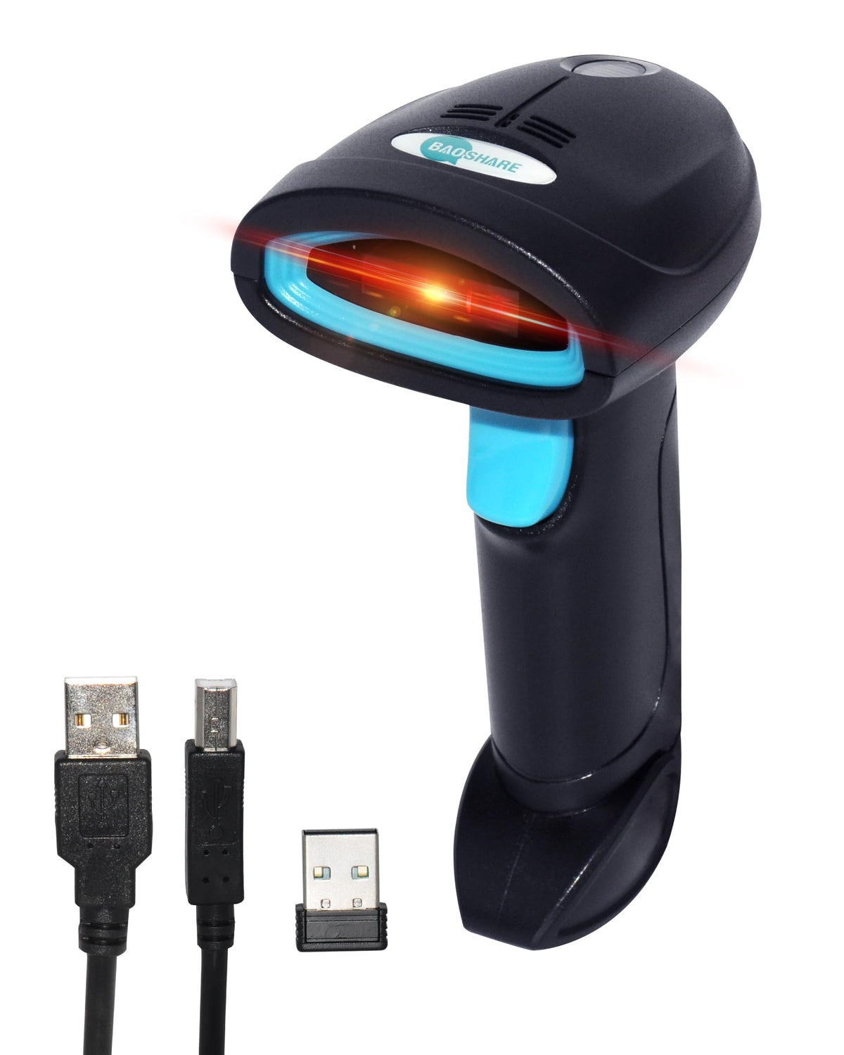 Escáner de Código de Barras BAOSHARE Inalámbrico USB 1D 2.4 GHz