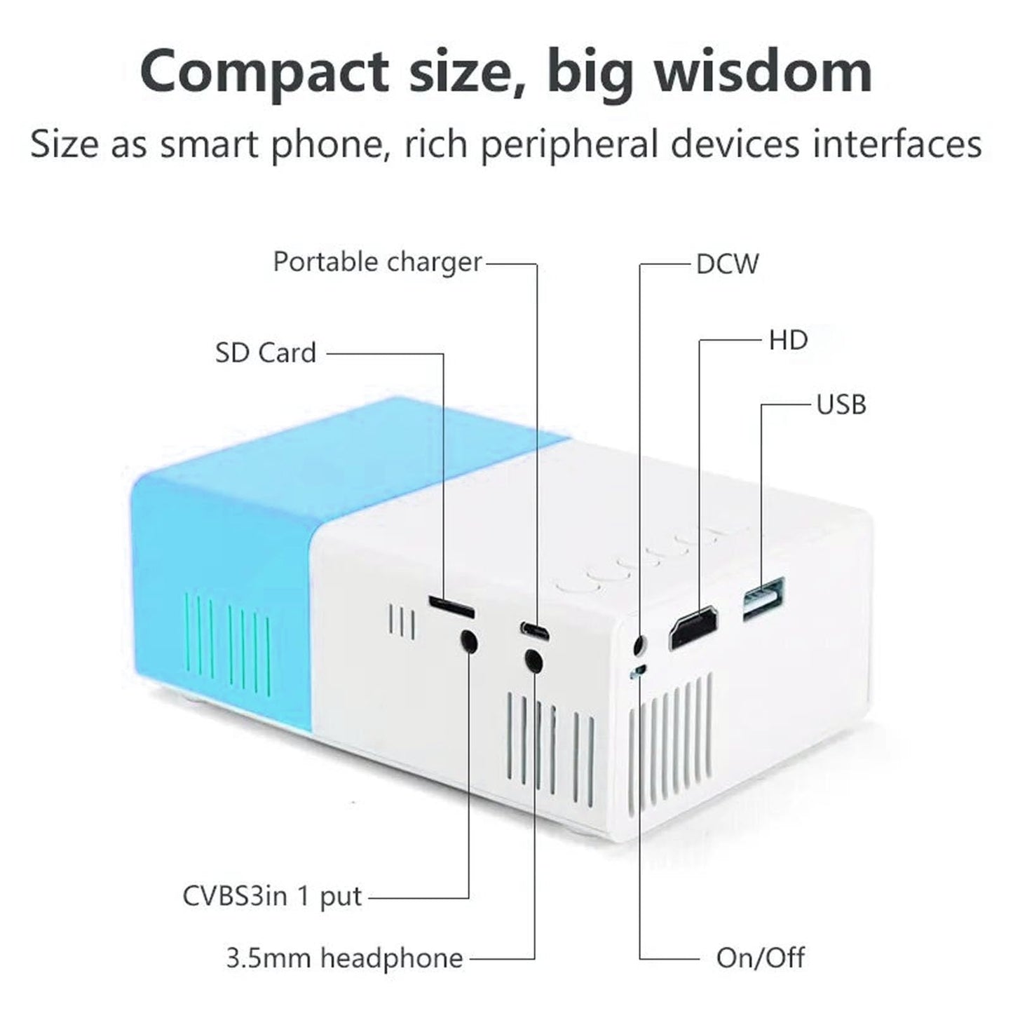 Mini Proyector Led Full HD 1080P Inteligente Cine en Casa para Dormitorio y Exteriores