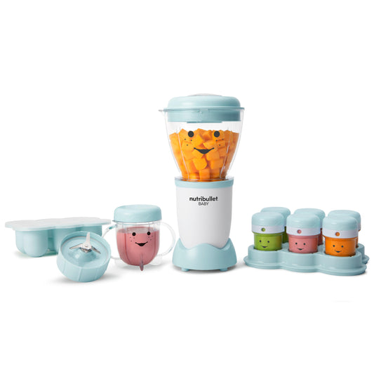 Sistema Completo de NutriBullet Blanco Azul Transparente 32 Onzas