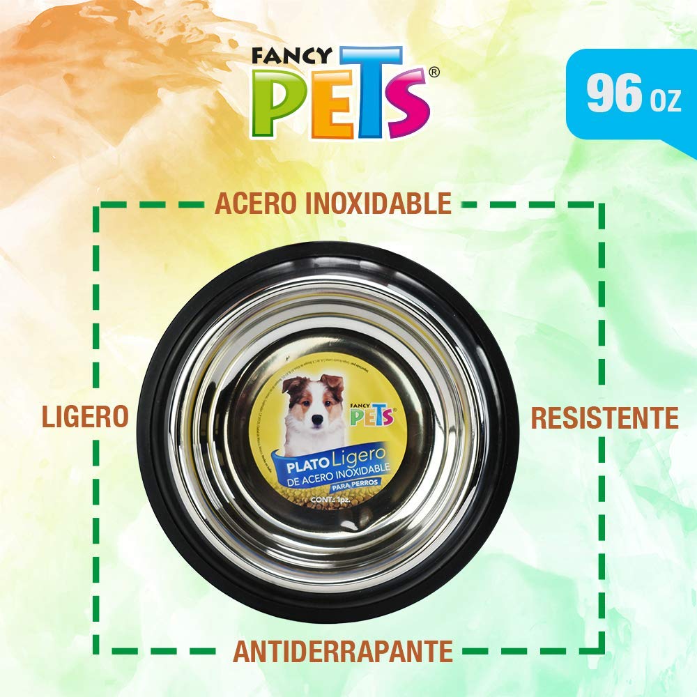 Plato de Acero Inoxidable Fancypets Ligero para Perro