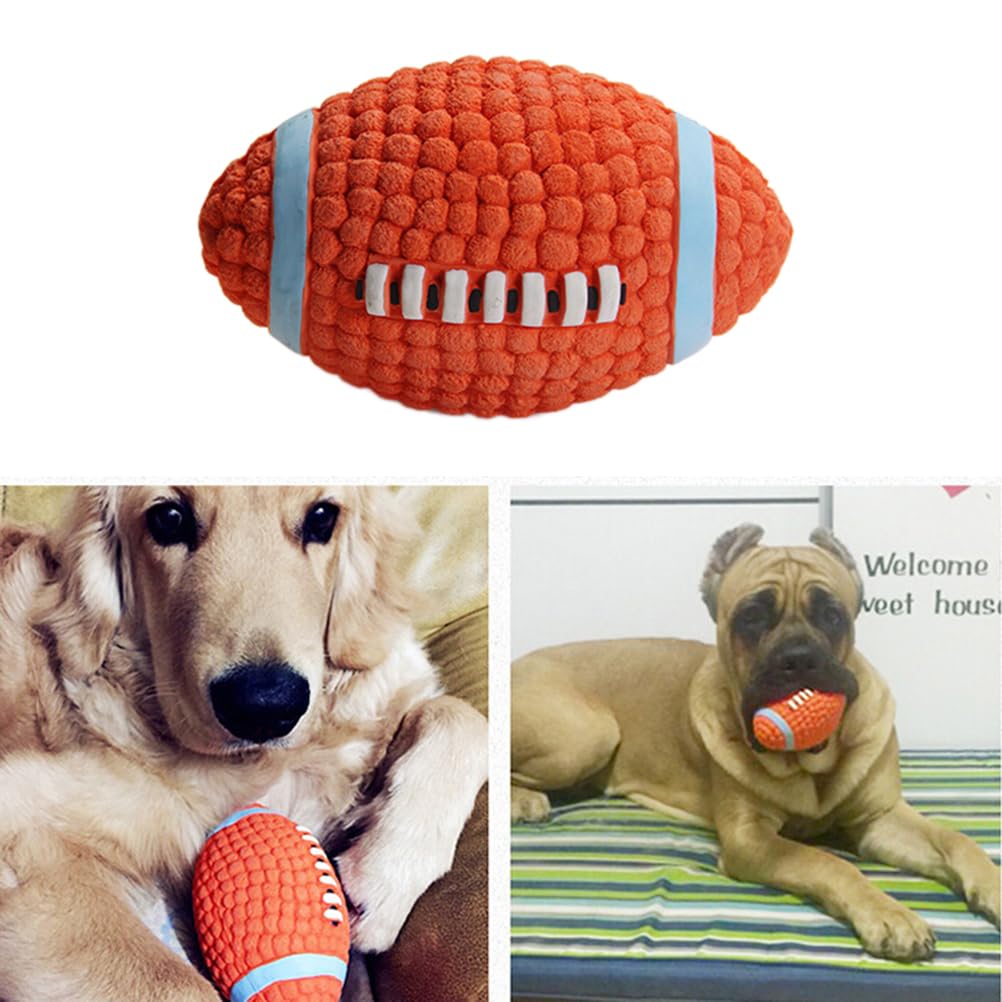 FOMIYES 2 Piezas balones de fútbol para Perros Masticar Perro fútbol Americano Juguetes para Perros Grandes Juguete para Masticar Mascotas vocalizar Cachorro
