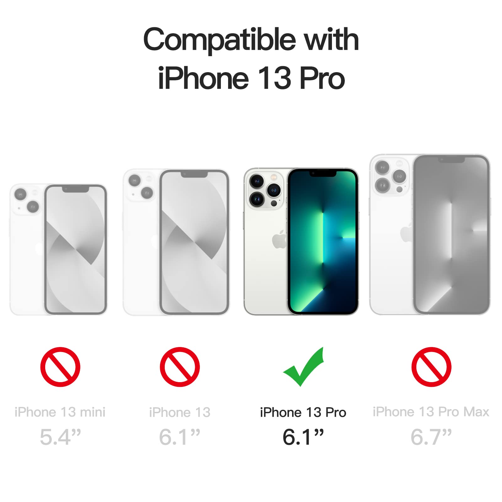 JETech Funda Magnética para iPhone 13 Pro 6,1 Pulgadas Compatible con MagSafe Carga Inalámbrica, Carcasa Antigolpes, Parte Trasera Transparente Anti-Arañazos (Transparente)