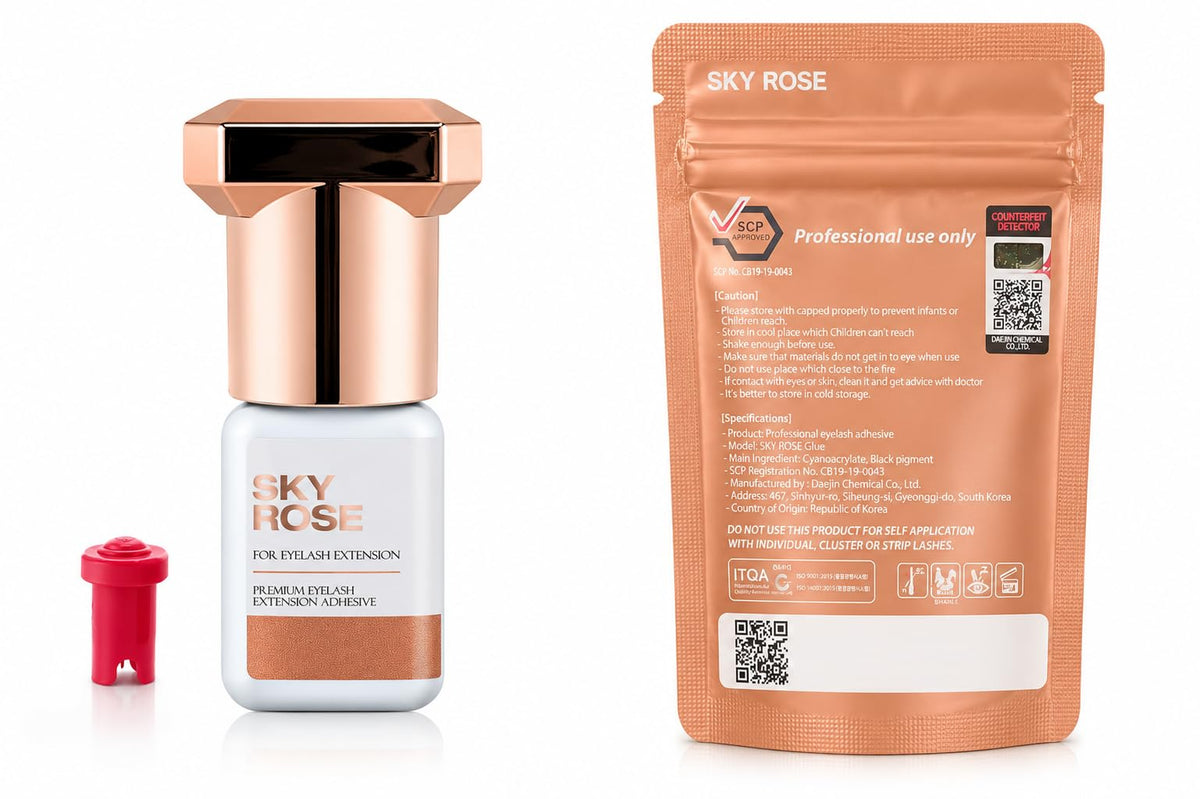 Extensión de Pestañas Sky Rose en Rosa Secado Rápido y Retención de 6-8 Semanas