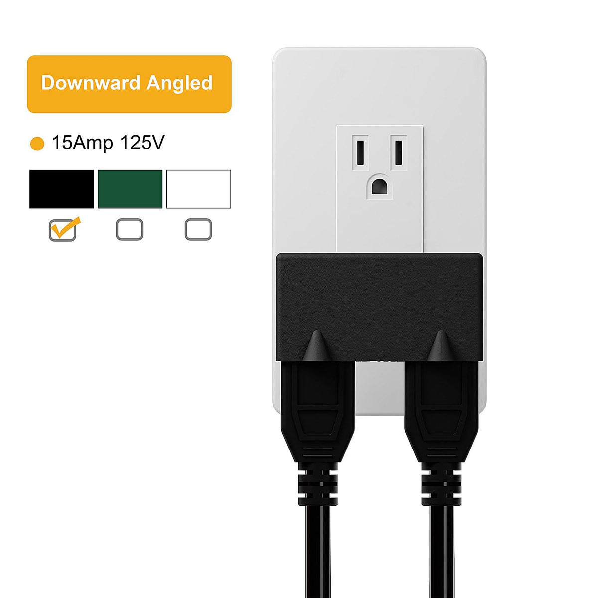 Adaptador de Corriente PA-0508 Negro de 90 Grados para Ahorro de Espacio