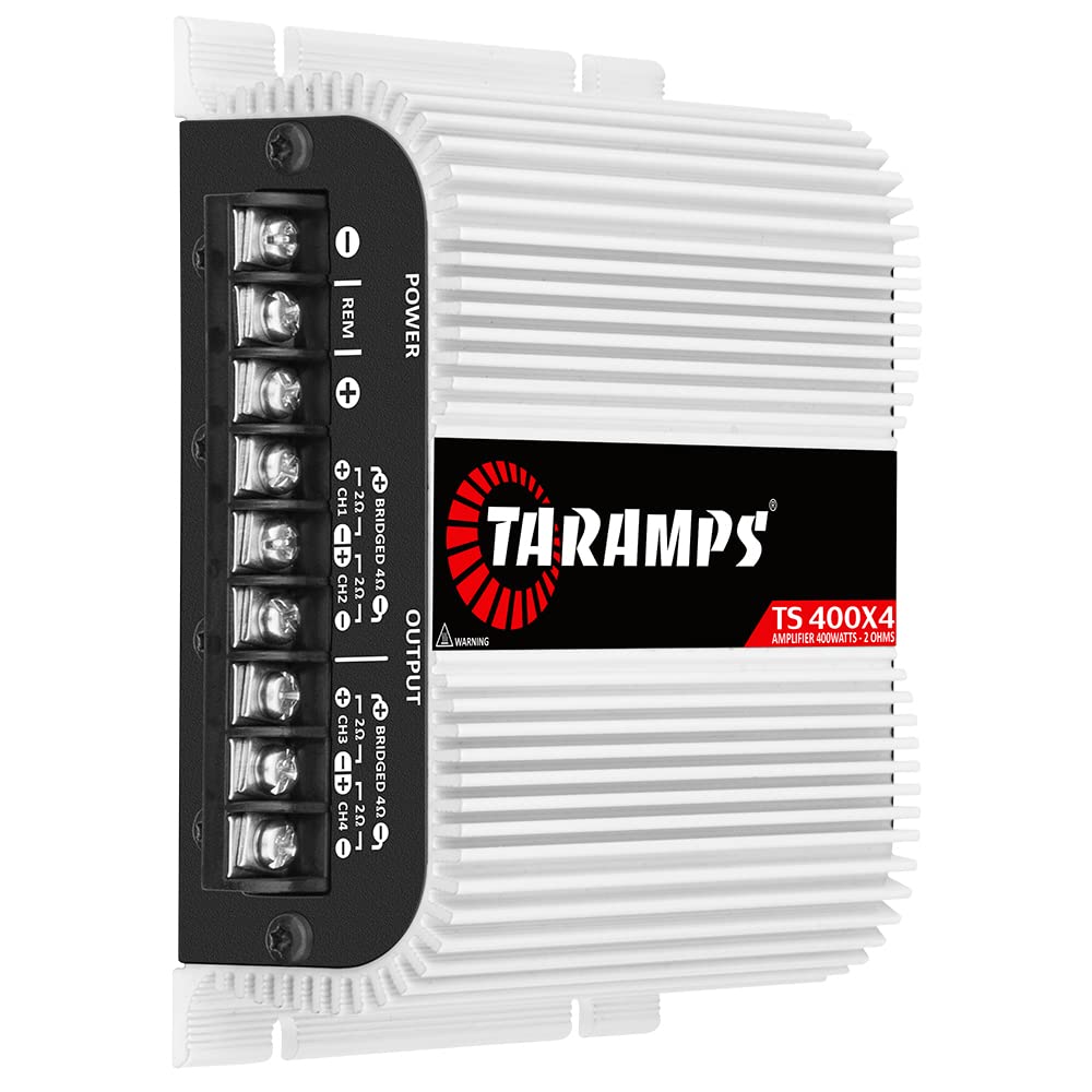 Amplificador de Audio Taramp's TS400X4 Negro Rango Completo 2 Ohmios 4 Canales 400 W Clase D para Auto