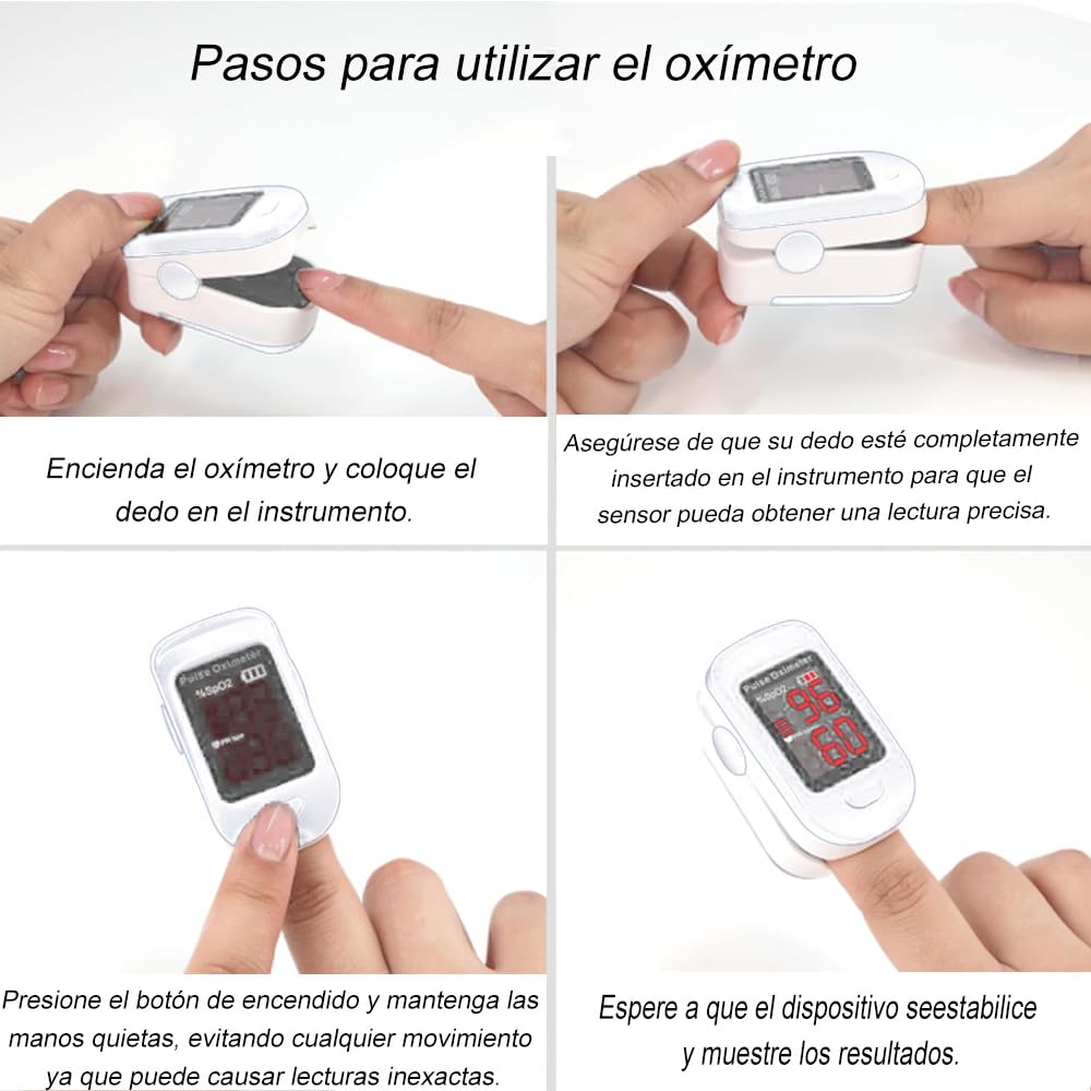 Oxímetro de Pulso PKDEF LED Digital para Monitoreo de Frecuencia Cardíaca y Saturación de Oxígeno en Adultos y Pediátricos