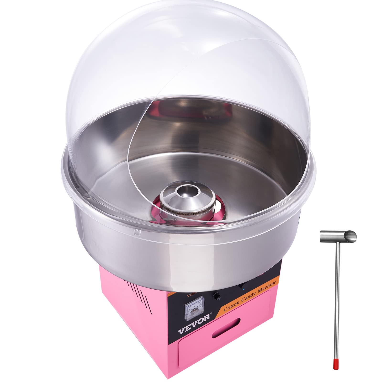 Máquina Eléctrica de Algodón de Azúcar VEVOR Rosa con Tazón de Acero Inoxidable para Eventos y Hogar