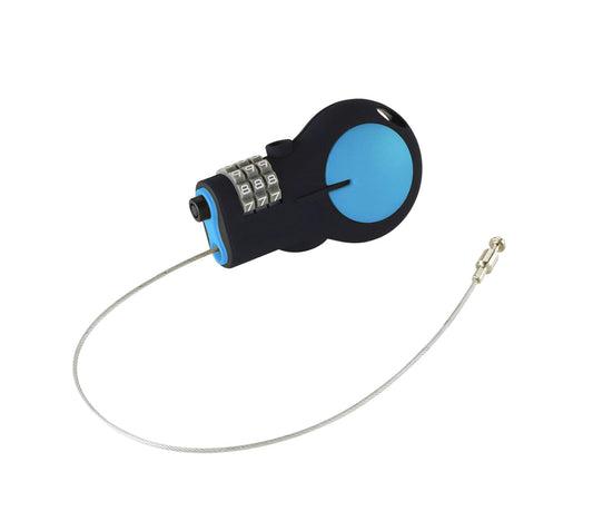 Lewis N. Clark - Candado de cable retráctil con cable de acero de 30 pulgadas, Azul, Una talla, Candado aprobado por Tsa y candado para bicicleta para equipaje + viajes, configura tu combo con cable