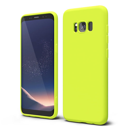 oakxco - Funda de silicona diseñada para Samsung Galaxy S8, color neón vibrante y brillante, funda de gel de goma suave para mujeres y niñas, linda, delgada y flexible de TPU de 5.8 pulgadas, amarillo neón