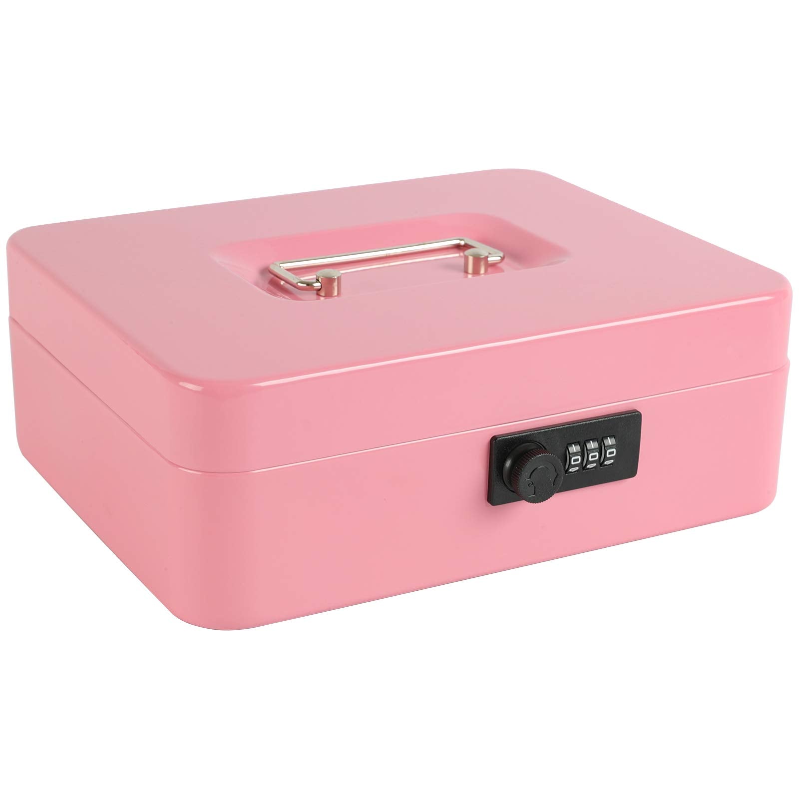 Caja Fuerte de Acero Xydled Rosa con Cerradura de Combinación y Bandeja Extraíble para Monedas