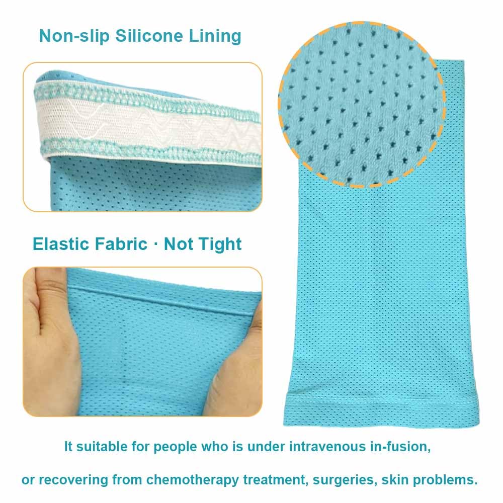 PICC - Funda protectora para lactancia PICC para niños adultos, ultra suave, cómodo, peso: 39,9-95,3 kg (azul, L)