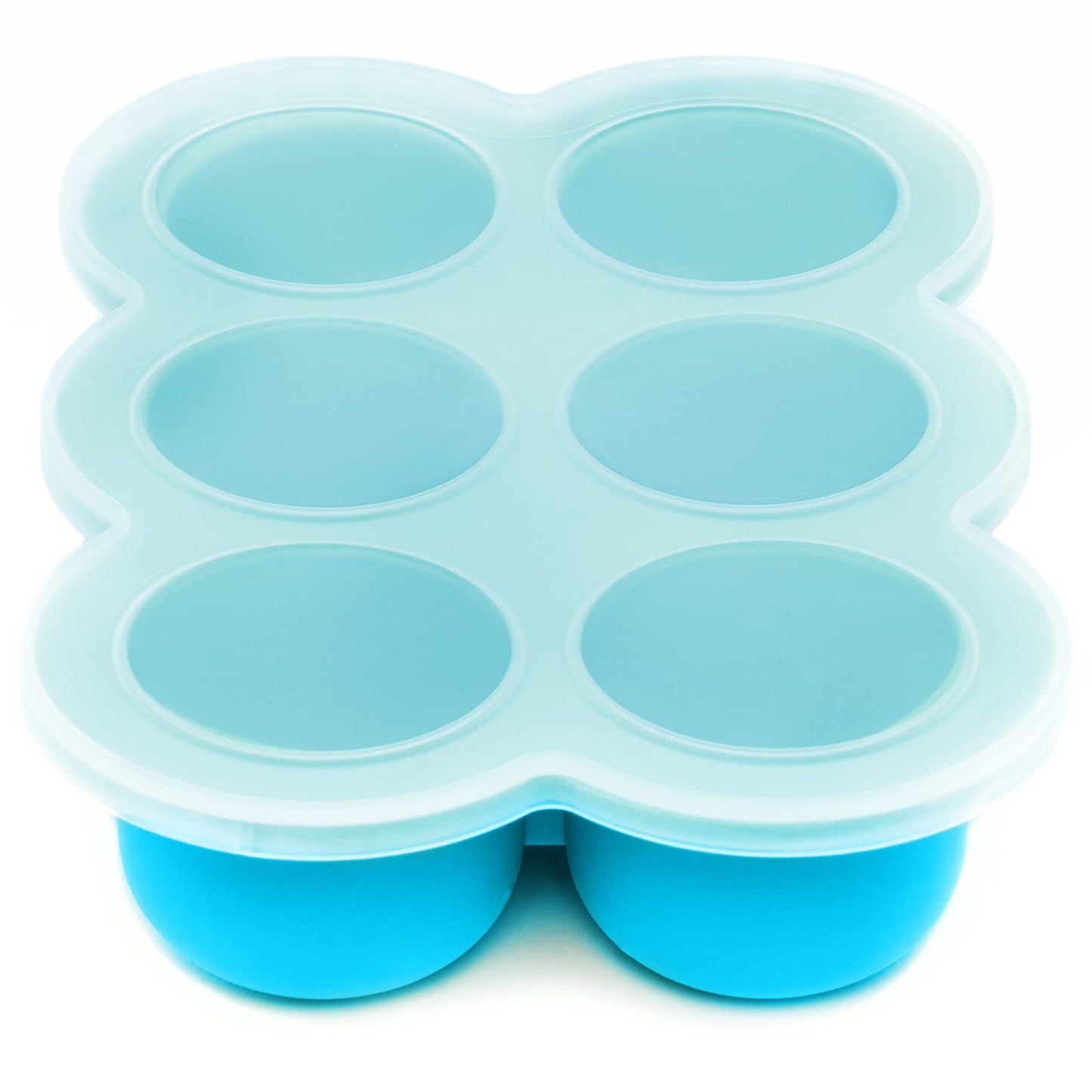 Bandeja de congelador de silicona WeeSprout con tapa a clip, contenedor de almacenamiento de alimentos perfecto para alimentos caseros para bebés