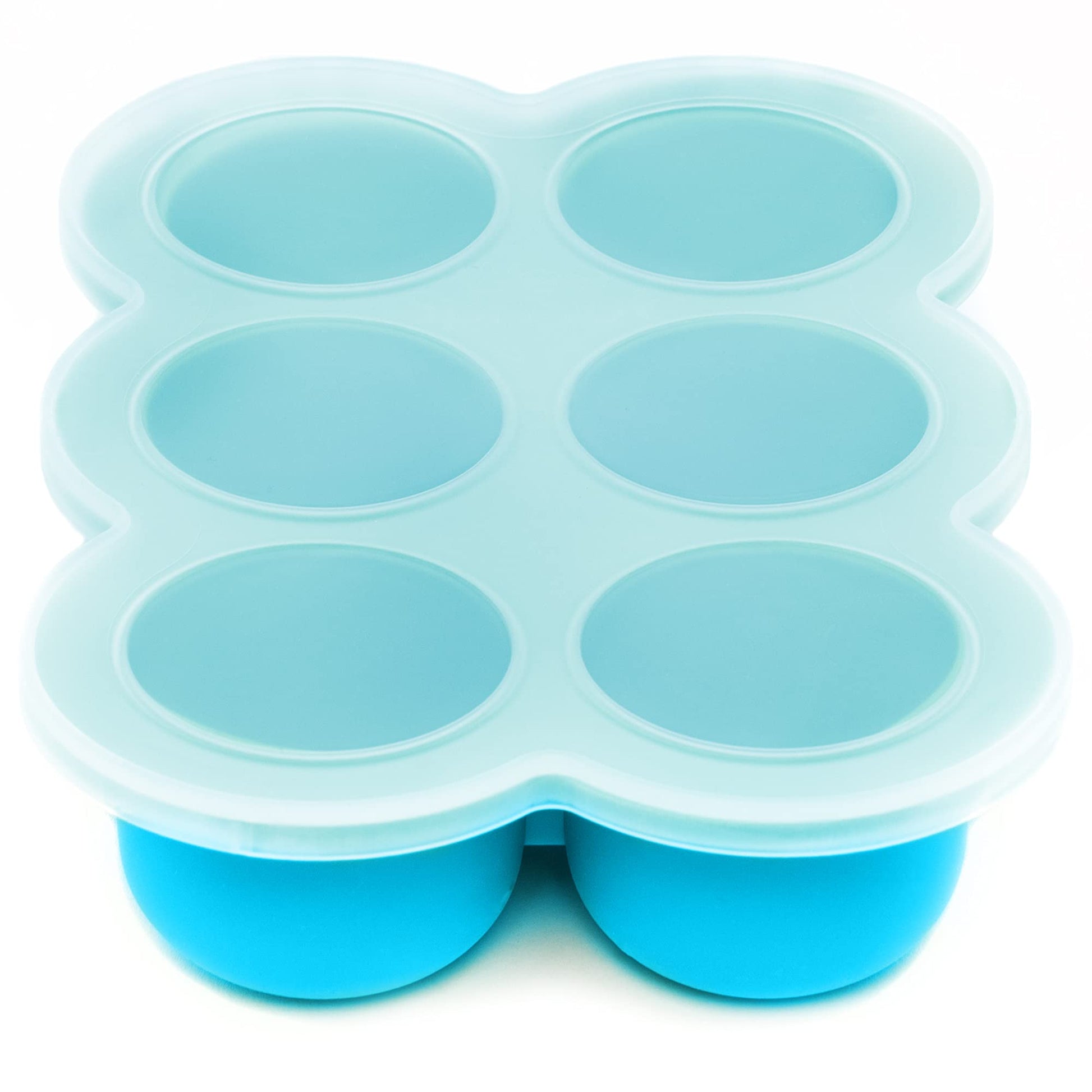 Bandeja de congelador de silicona WeeSprout con tapa a clip, contenedor de almacenamiento de alimentos perfecto para alimentos caseros para bebés