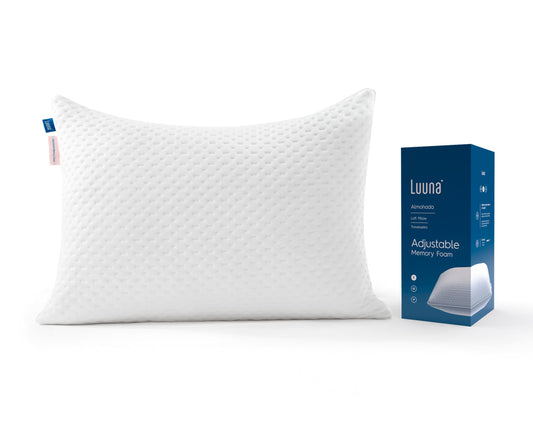 Luuna Almohada Ajustable Firme con Espuma de Memoria, King Size 88 x 46 cm, Relleno 100% Memory Foam Triturado, Funda Lavable, Suavidad y Frescura Garantizada para tu Descanso, Hecho en México