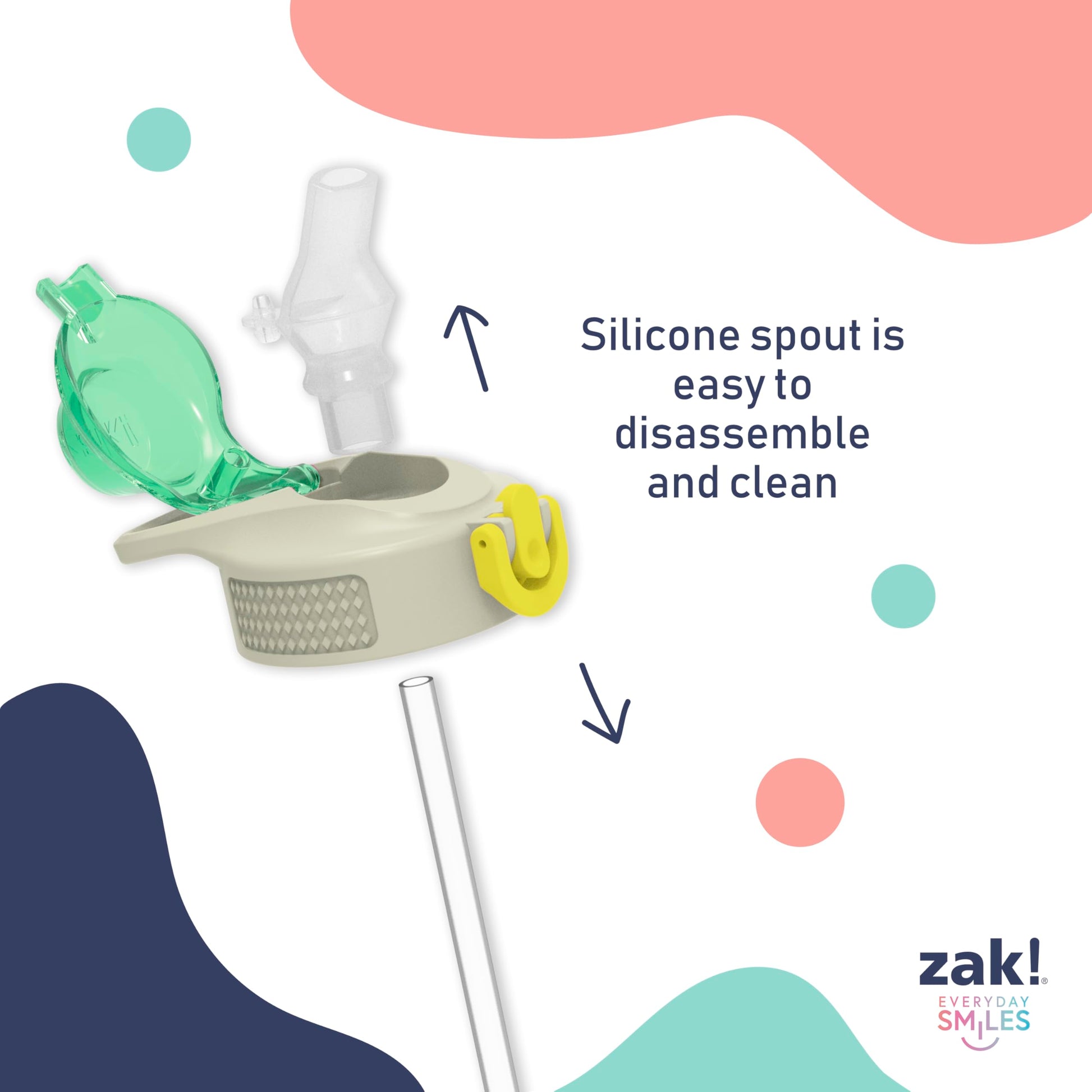 Botella de Agua Zak Designs Patrulla Canina con Popote y Mango a Prueba de Fugas para Niños