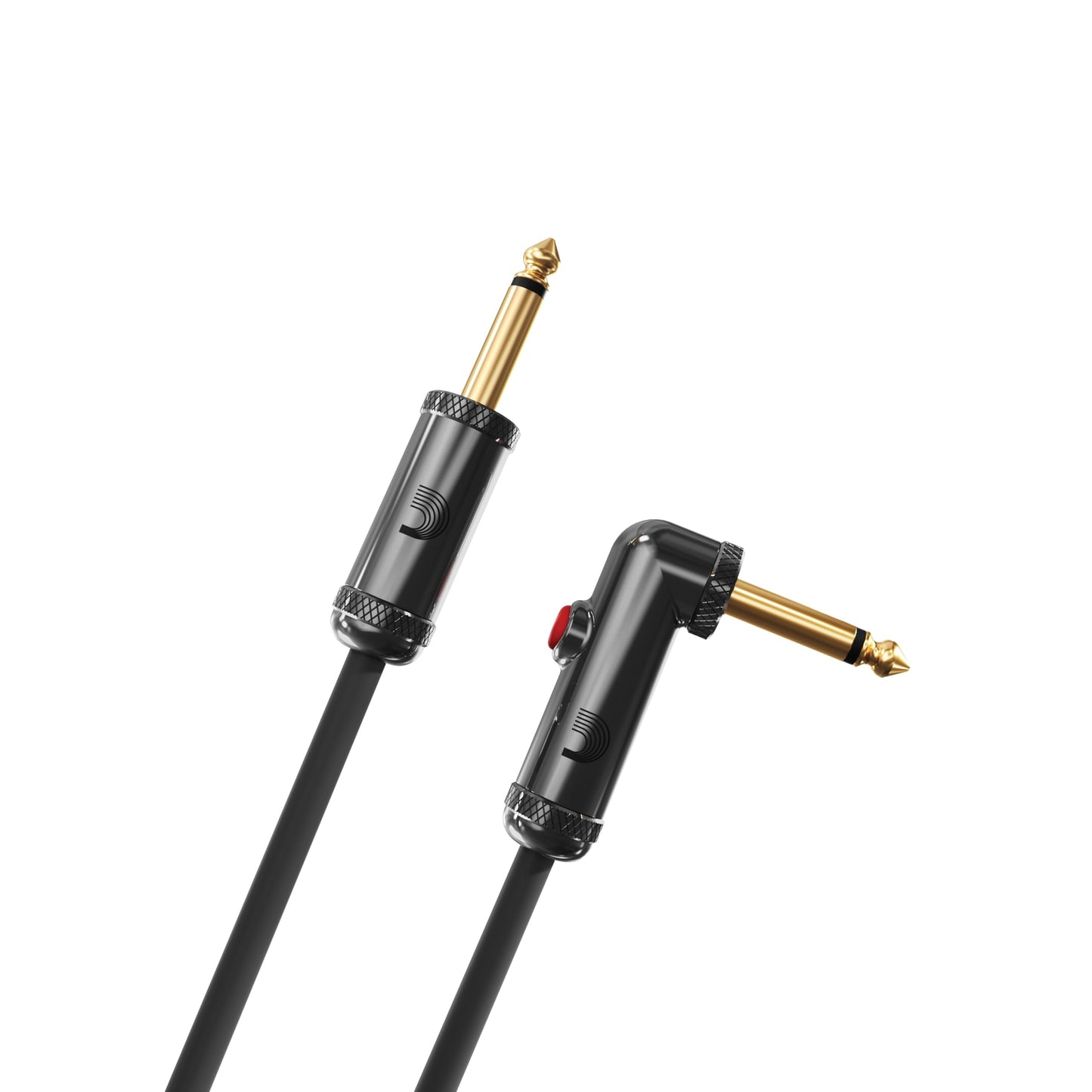 D'Addario Guitar Cable - Guitar Lead - Circuit Breaker Cable - Latching Cut-Off Switch to Mute When Changing Instrument - 20 Feet/7.62 Meters - Straight Ends/Right Angle - 1 Pack