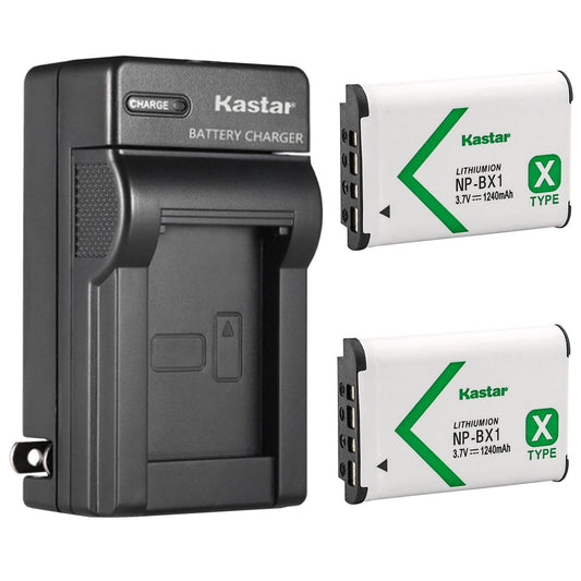 Kastar - Paquete de 2 baterías NP-BX1 y cargador de pared de CA de repuesto para cámara Vlogging Sony ZV-1, cámara Vlogging ZV-1F, cámara digital Sony ZV-1 II, cámara digital Hasselblad Stellar