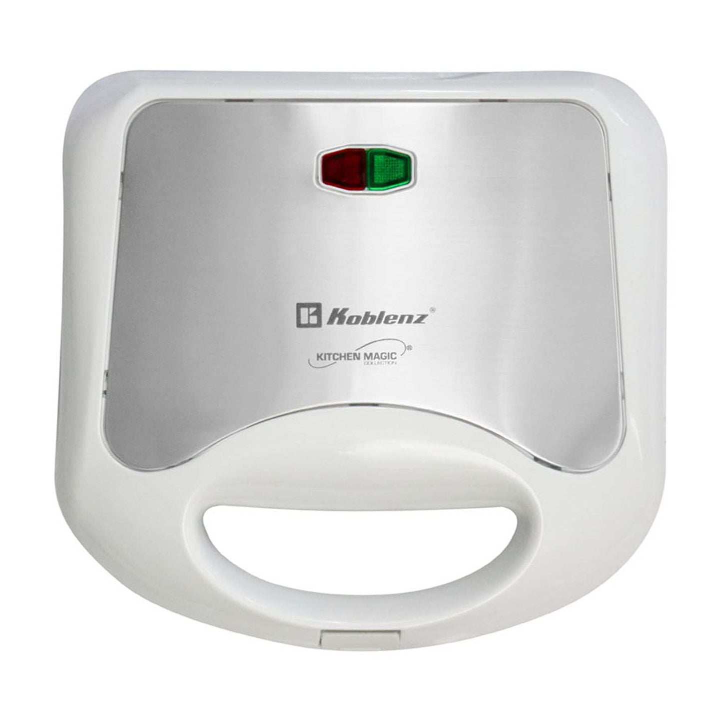 Koblenz Sandwichera Eléctrica Koblenz para 2 Piezas, Placas Anti-Adherentes de Fácil Limpieza, Termostato Automático, Clip de Cierre, Luces Indicadoras, Base Vertical, 750 W (SKM-800 BI)