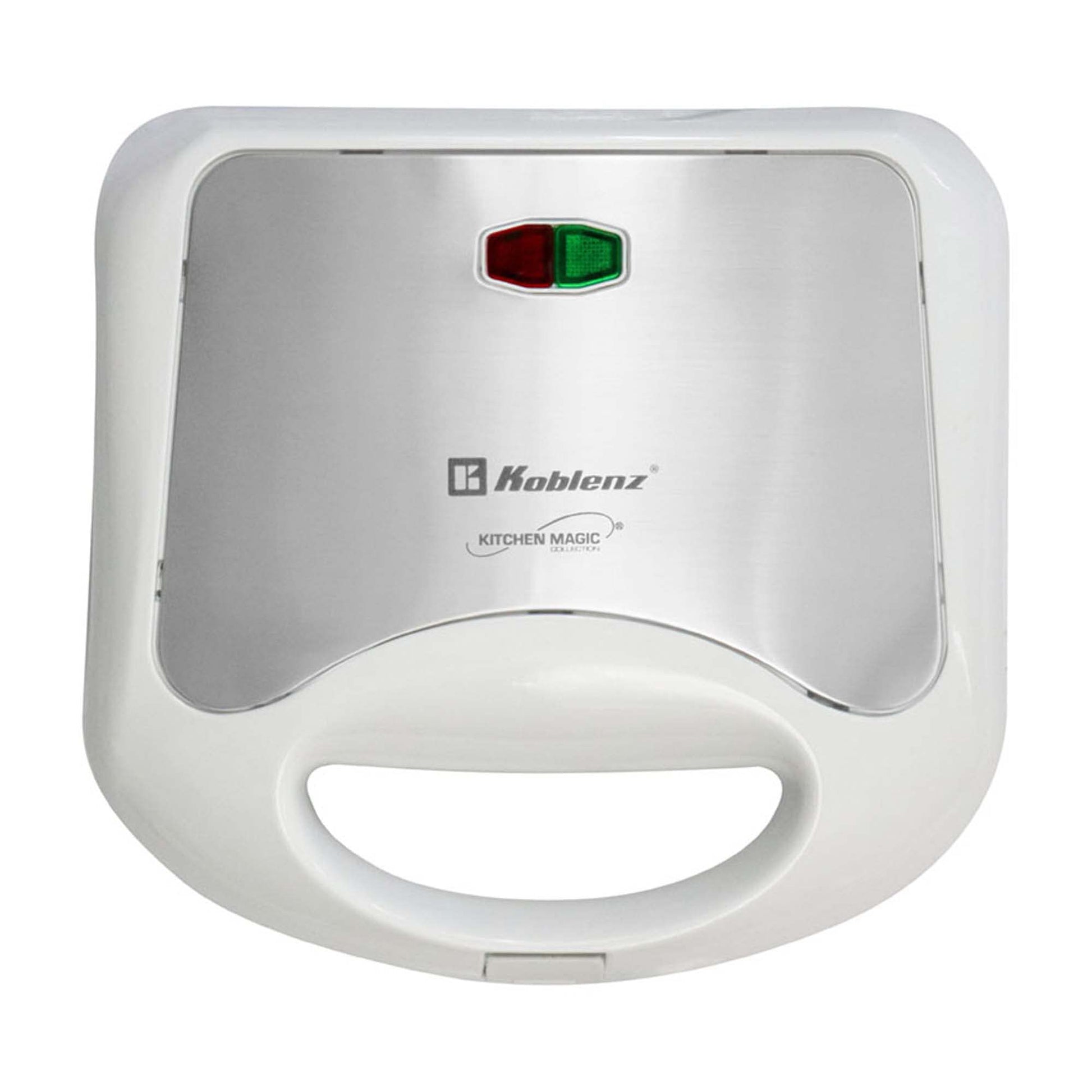 Koblenz Sandwichera Eléctrica Koblenz para 2 Piezas, Placas Anti-Adherentes de Fácil Limpieza, Termostato Automático, Clip de Cierre, Luces Indicadoras, Base Vertical, 750 W (SKM-800 BI)