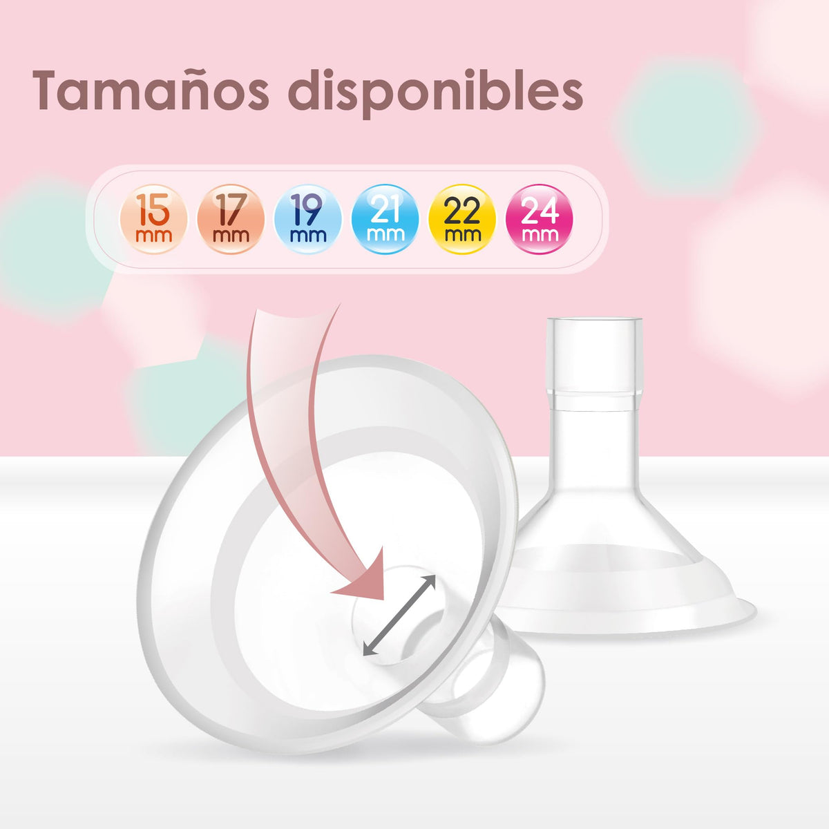 Embudo Maymom MyFit Serie Comfy de 17 mm, diseño de dos piezas, compatible con piezas de extractores Medela; reemplazo de embudos Medela; compatible con conector MaxFlow Flex; paquete de 2 piezas