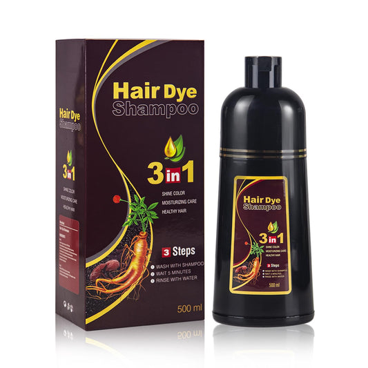 Black Instant Hair Color Shampoo for Gray Hair, 3 In 1 Black Hair Dye Shampoo, 100% Grey Coverage, Easy Hair Dye Shampoo