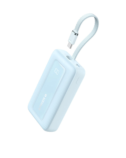 Power Bank Anker Zolo Negro 10000 mAh 30W con Cable USB C Integrado para iPhone, MacBook, Galaxy