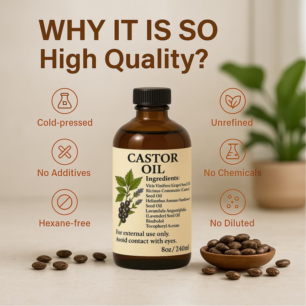 BESEFFIE Paquete de aceite de ricino orgánico - Kit de paquete de aceite de ricino para ombligo, algodón para desintoxicar el estómago, el hígado, el cuello, el abdomen y la cintura - Orgánico, prensa