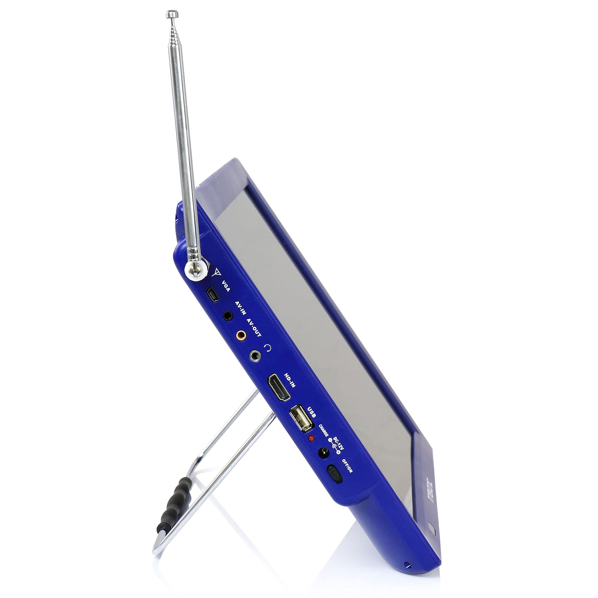 Televisor LED Portátil Trexonic Azul Recargable de 14 Pulgadas con Sintonizador Digital Integrado