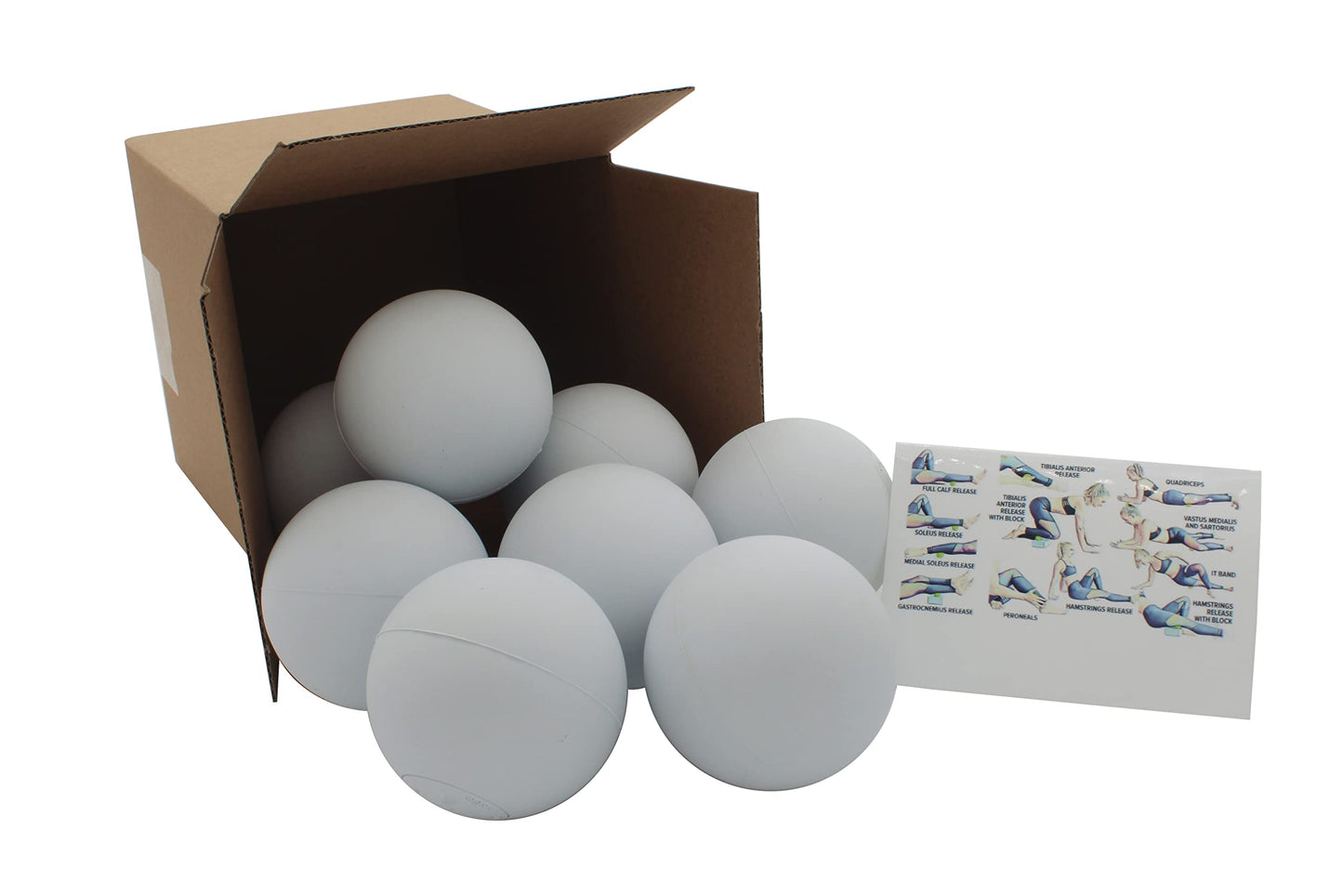 Bolas de lacrosse de masaje para liberación miofascial profunda específica, terapia de puntos de activación, nudos musculares, terapia de yoga, hombros, cuello, espalda, pie y cuerpo, muy firmes (8 unidades, blanco)