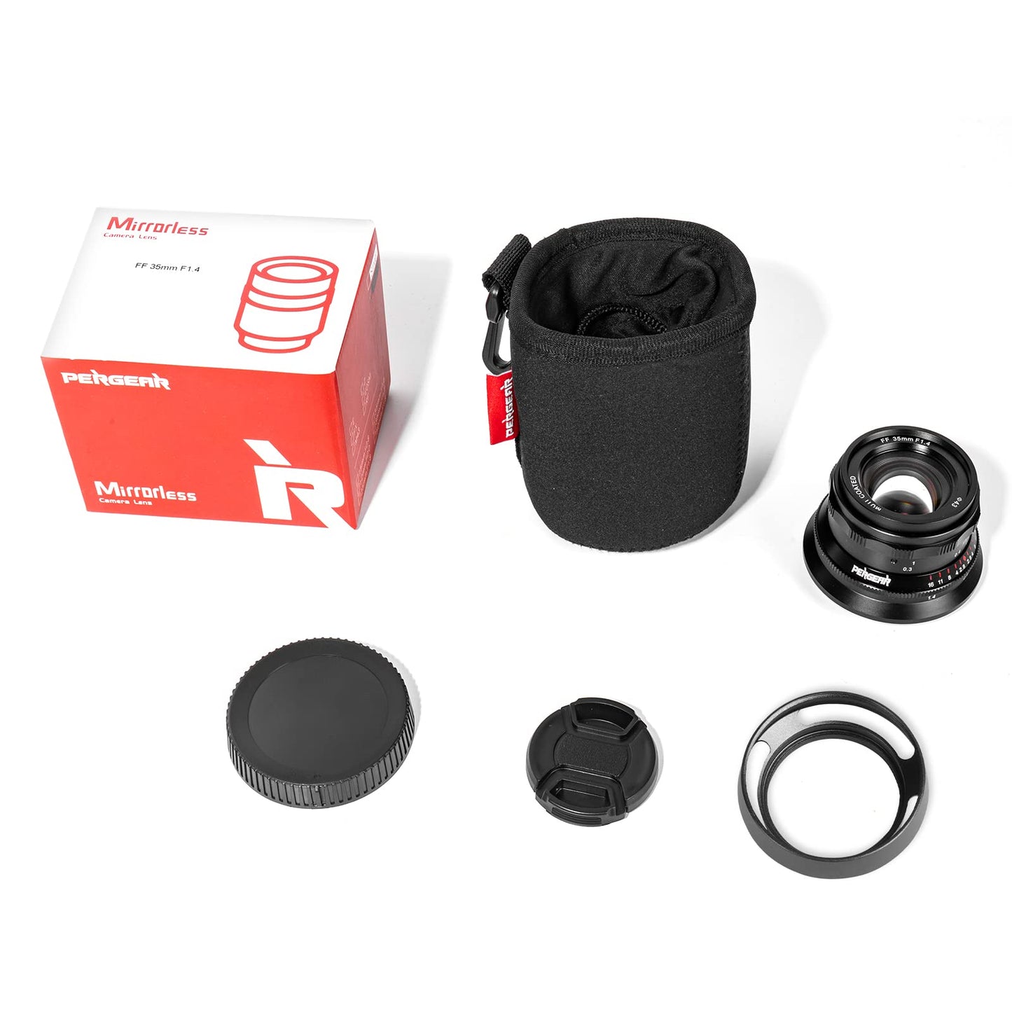 PERGEAR - Lente de Enfoque Manual de fotograma Completo F1.4 de 35 mm, Compatible con cámaras Sony E-Mount A7 A7II A7III A7R A7RII A7RIII A7RIV A7S A7SII A7SIII A9 A7C A6400 A6600 A6100 A6500 A63000
