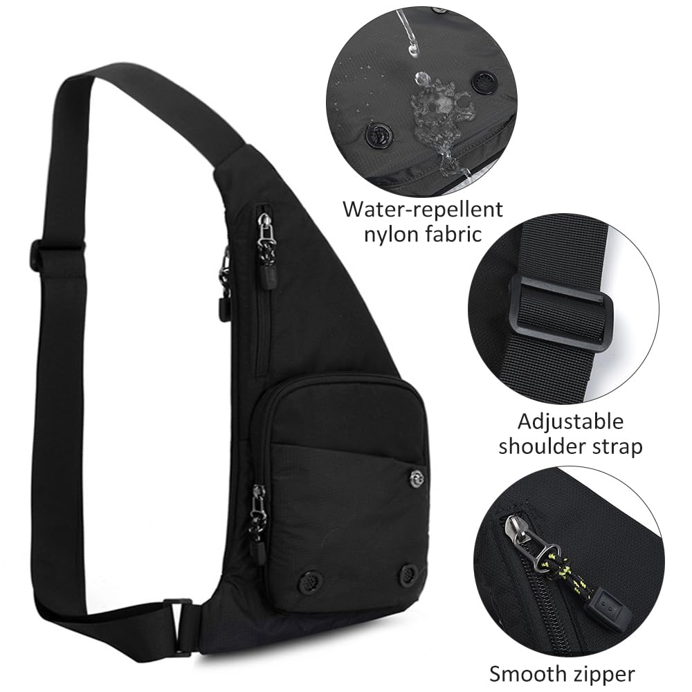 FENTERXY Bolso bandolera para hombre y mujer, bandolera Litweit, mochila bandolera, bolso de pecho para ciclismo, sismo