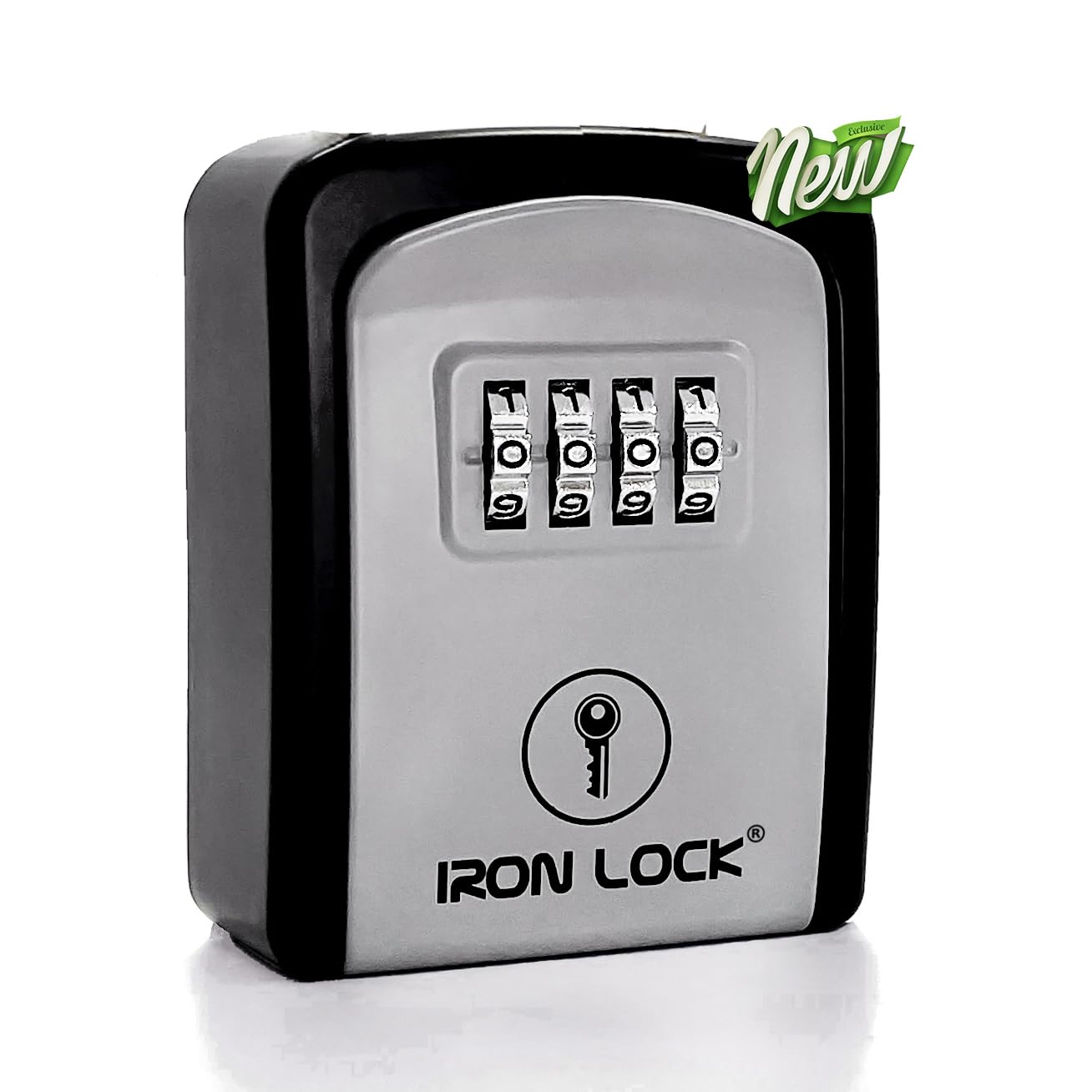 Iron Lock® - Caja de bloqueo para llave de pared con combinación de 4 dígitos, código reiniciable, interruptor A B y capacidad de 5 llaves, caja de seguridad impermeable para interiores y exteriores