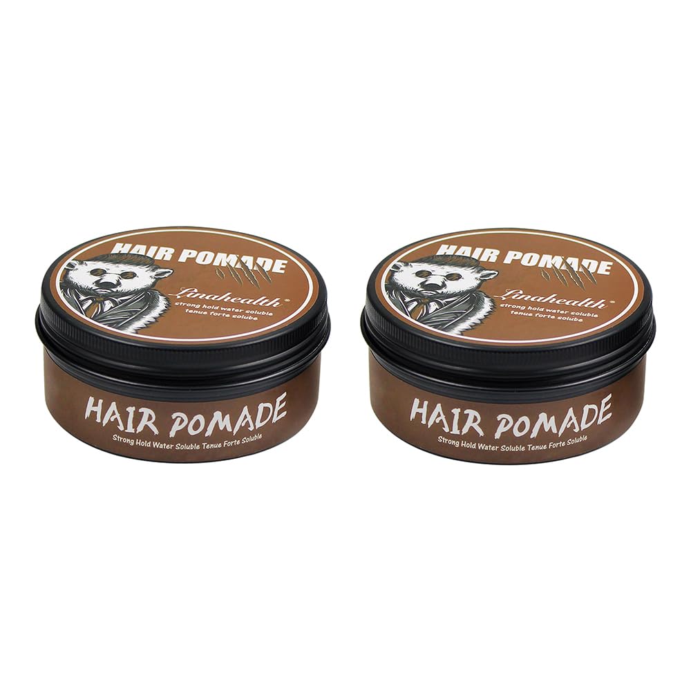 Linahealth Pomade Wax 2 Pack, Cera Pomada Base Agua Aroma Chocolate Acabado Semi Mate para peinar y fijar el Cabello Base Agua 120g / 5 Oz esta cera es util para modelar tu pelo, Fijacion media