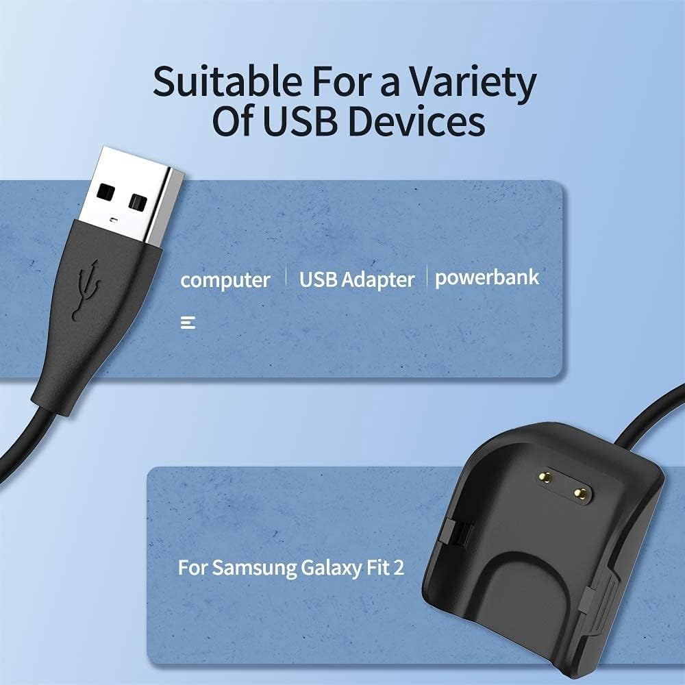 USTIYA Cargador para Samsung Galaxy Fit 2 R220 Smart Watch USB Base de Carga Adaptador Reloj Inteligente Charging Cable